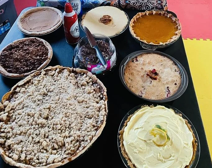 Thanksgiving pies made by Heather Logan were delicious 