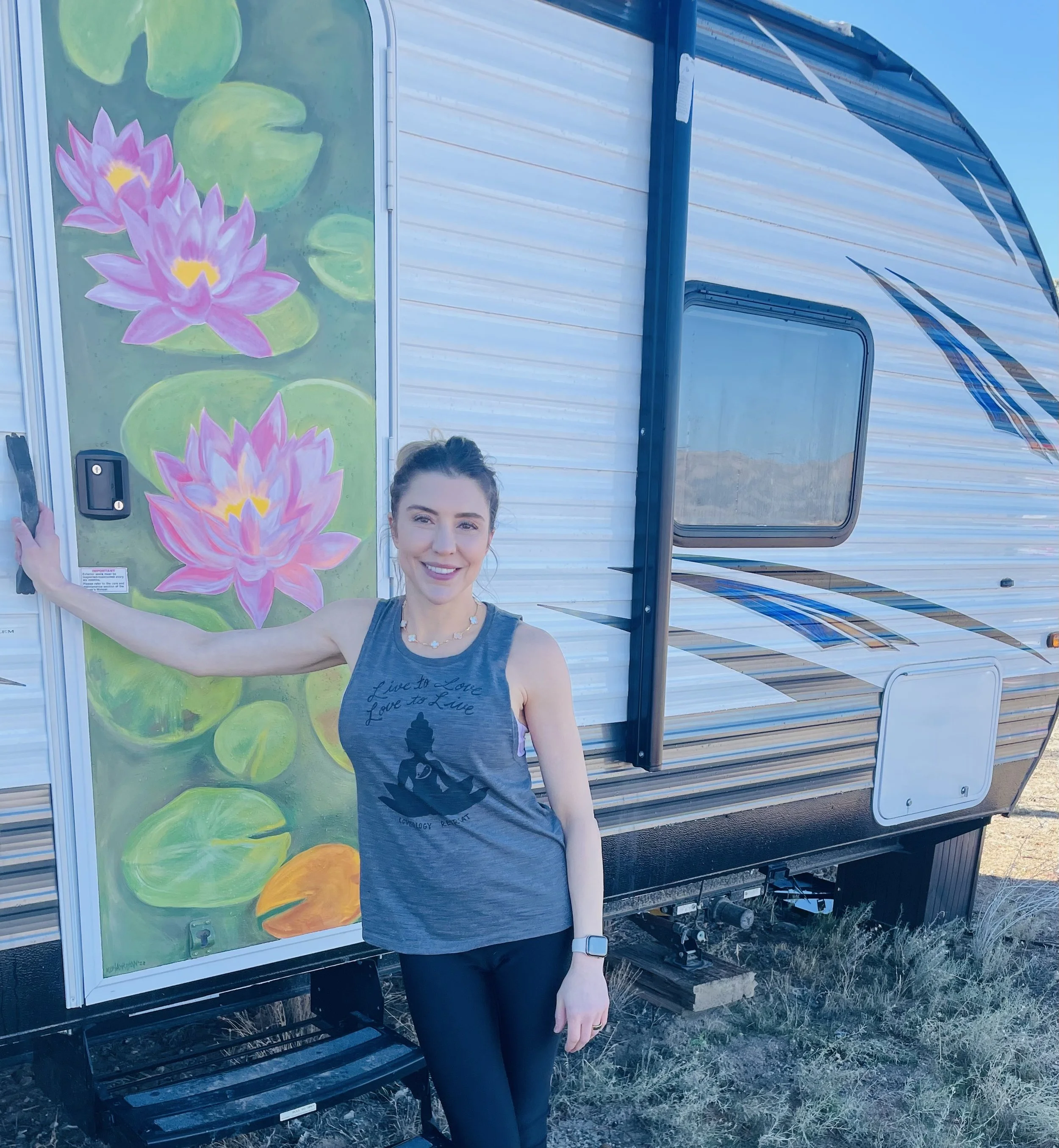 Ronda Fenn at the camper