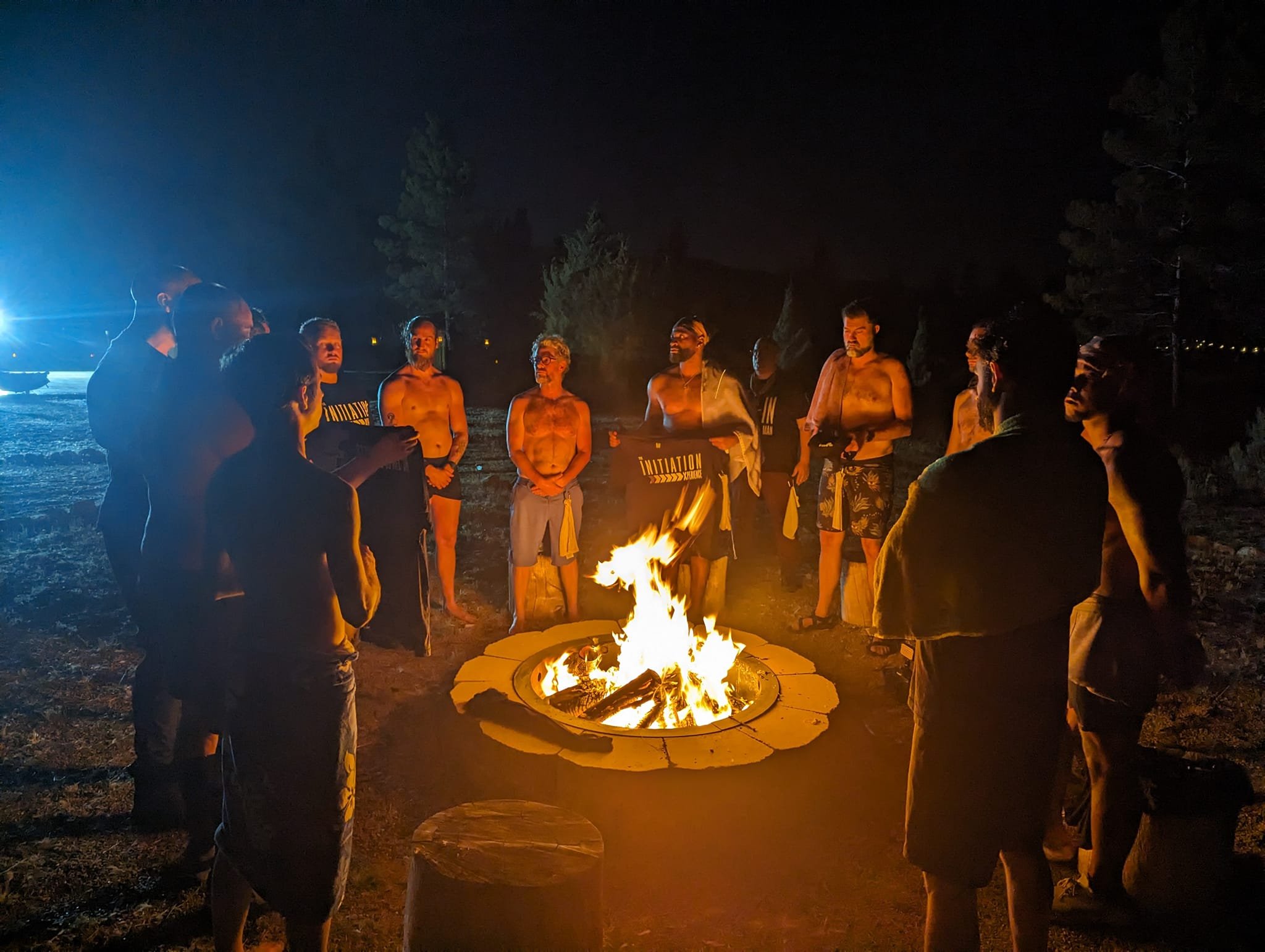 Men's Retreat Activity At The Firepit