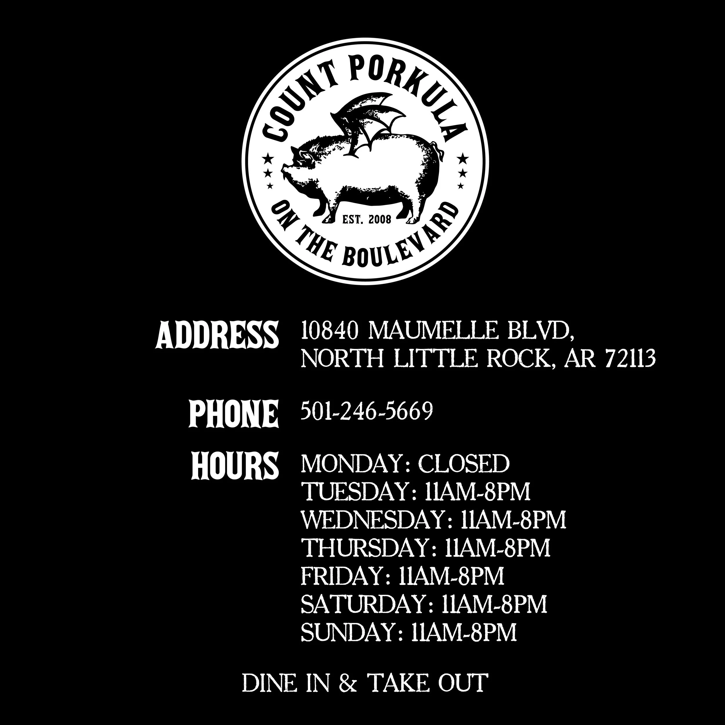 Maumelle Count Porkula — Count Porkula BBQ