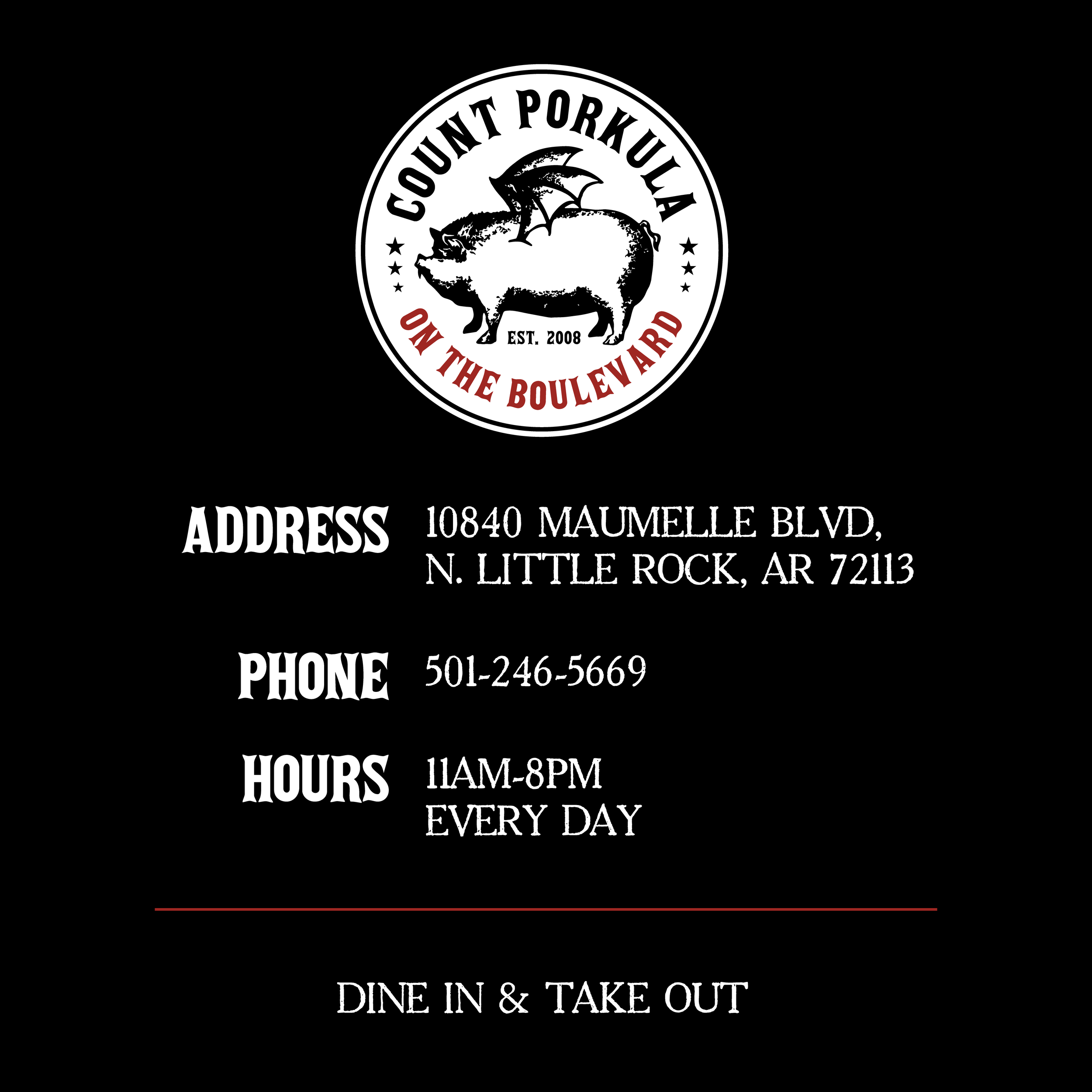 Maumelle Count Porkula — Count Porkula BBQ
