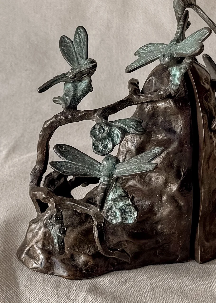 Brass and Verdigris Bookends