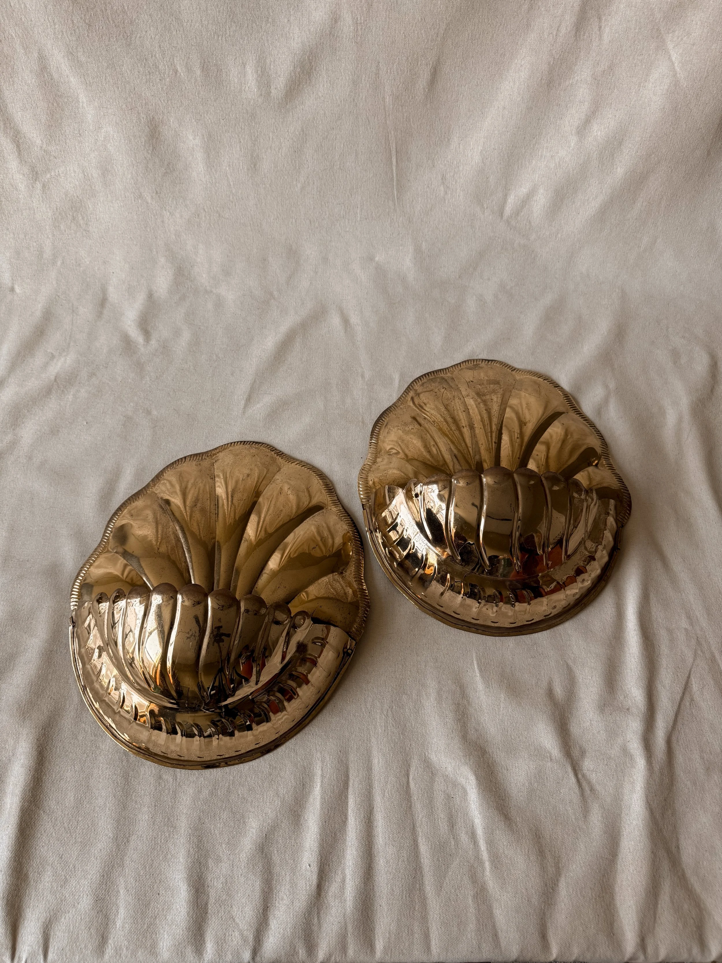 Pair of Mid Century Brass Wall Pockets