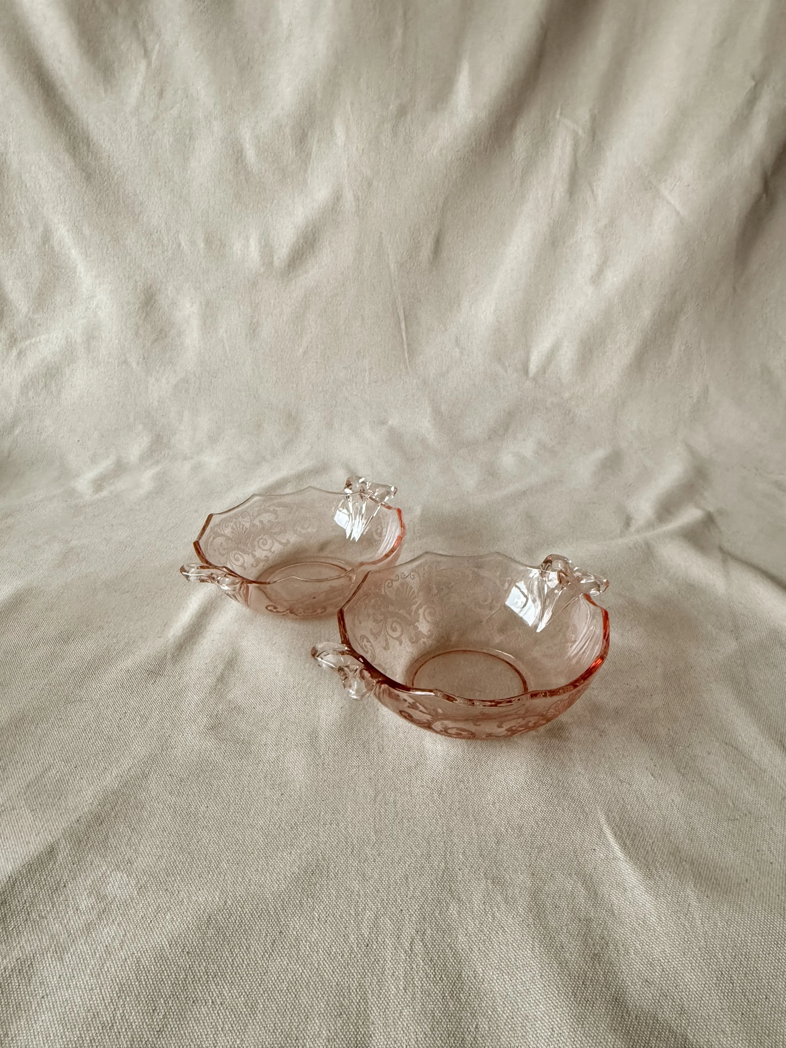 Pink Depression Glass Candy Bowl (2 Available)