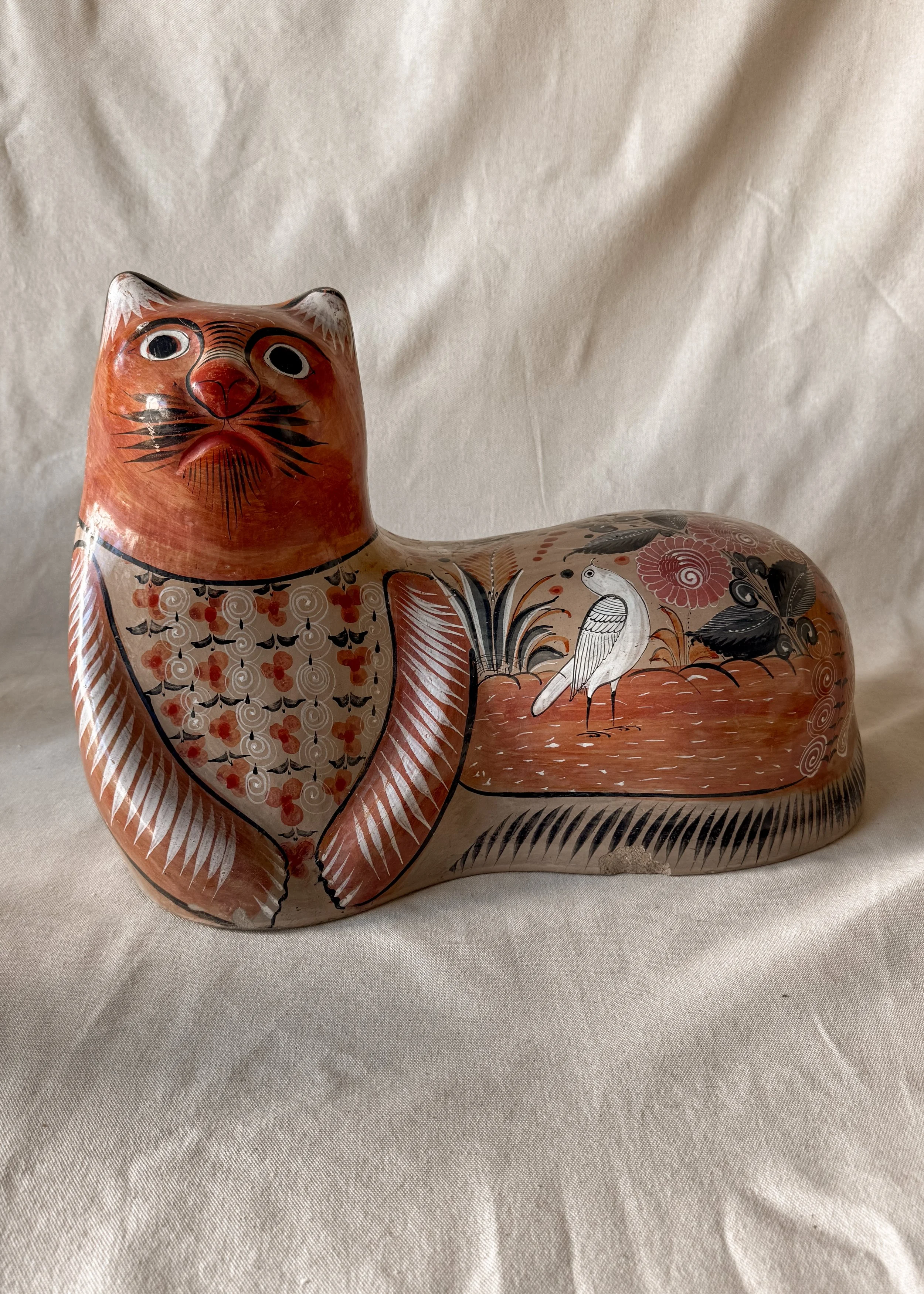Large Tonala Cat Statue