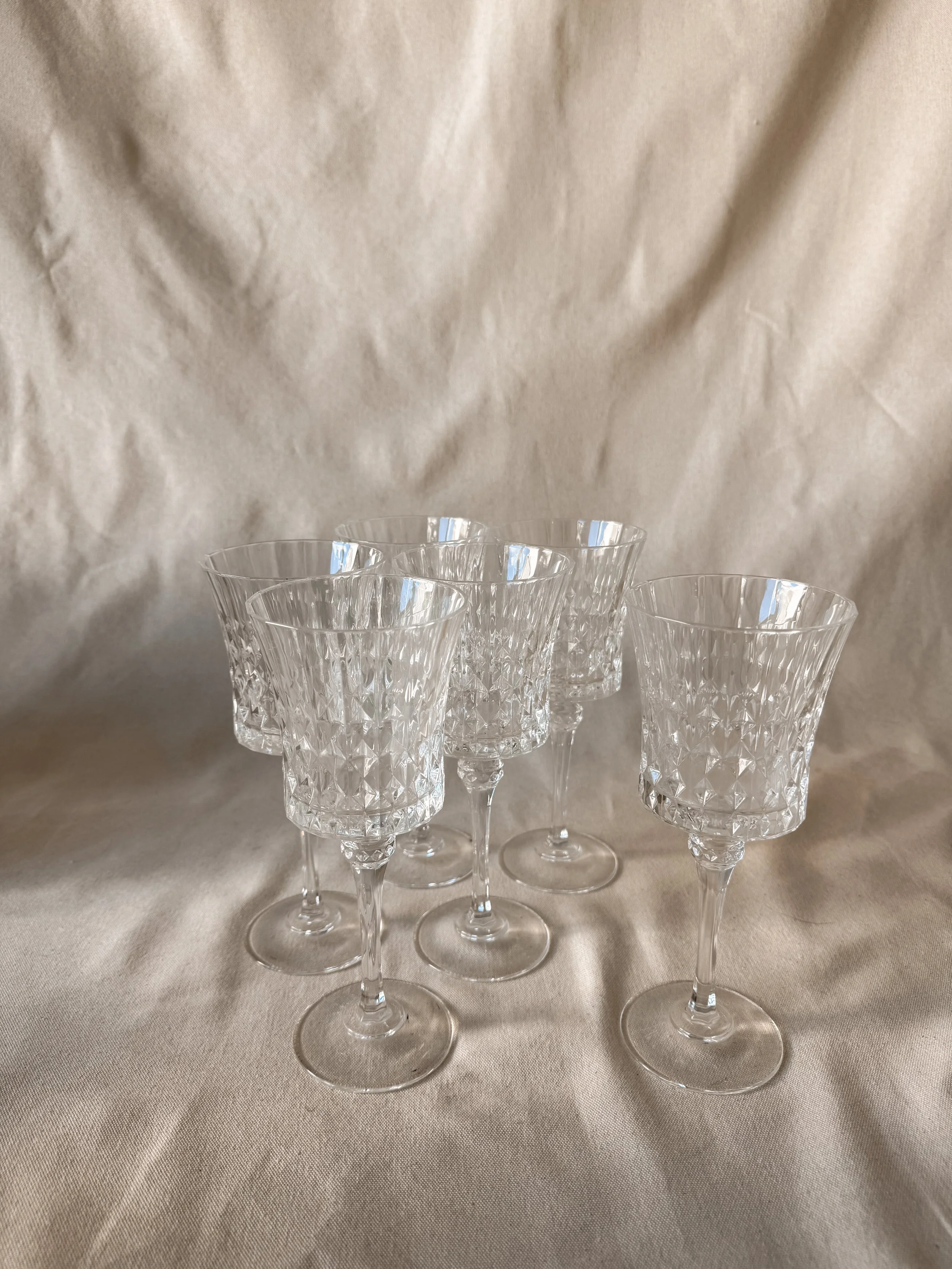 Cristal D'Aarques Lady Diamond Goblets Set of 6