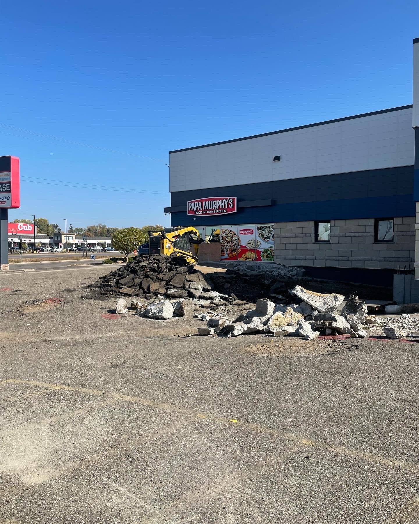 sawcut existing parking lot removal
