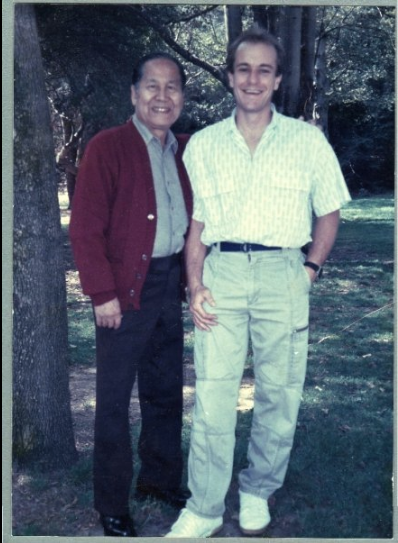 With actor Keye Luke on the set of Sidekicks in LA.