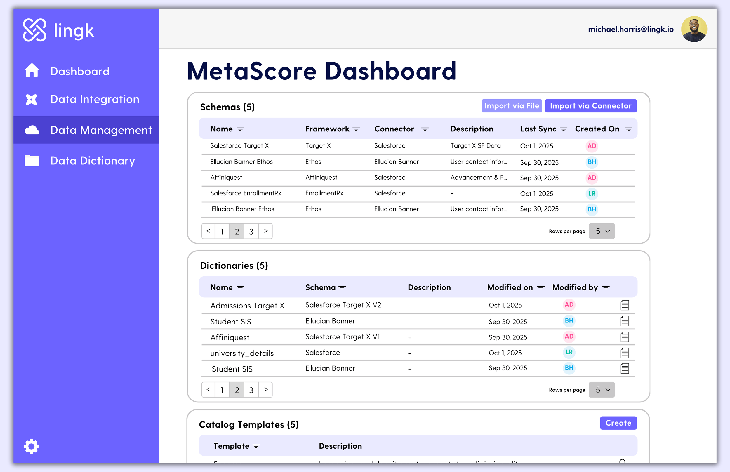 Data Management, Data Catalog, Data Dictionary, Data Lineage Platform