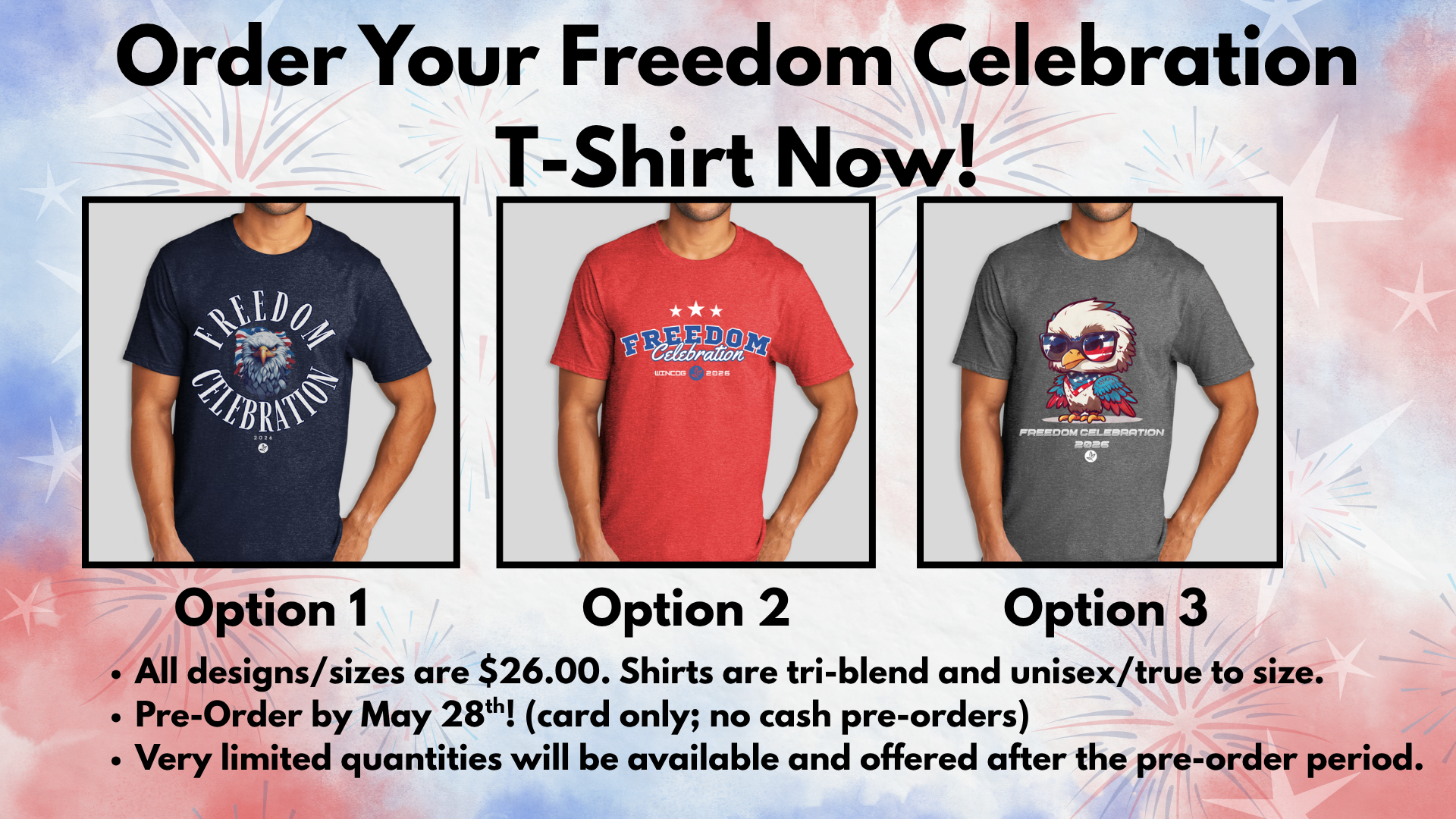 Freedom Celebration 2026 T-Shirt Order