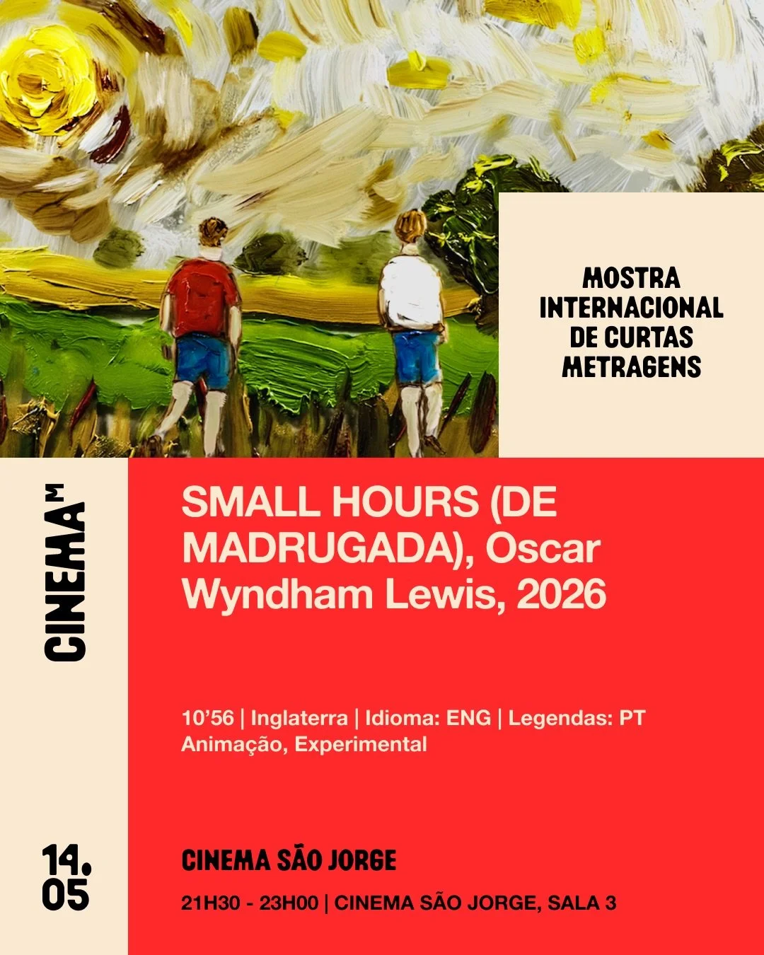 Late night screening in Lisbon. Portugal premiere for SMALL HOURS. Privileged to debut @mental.pt opening night. Watch tonight @cinemasaojorge!