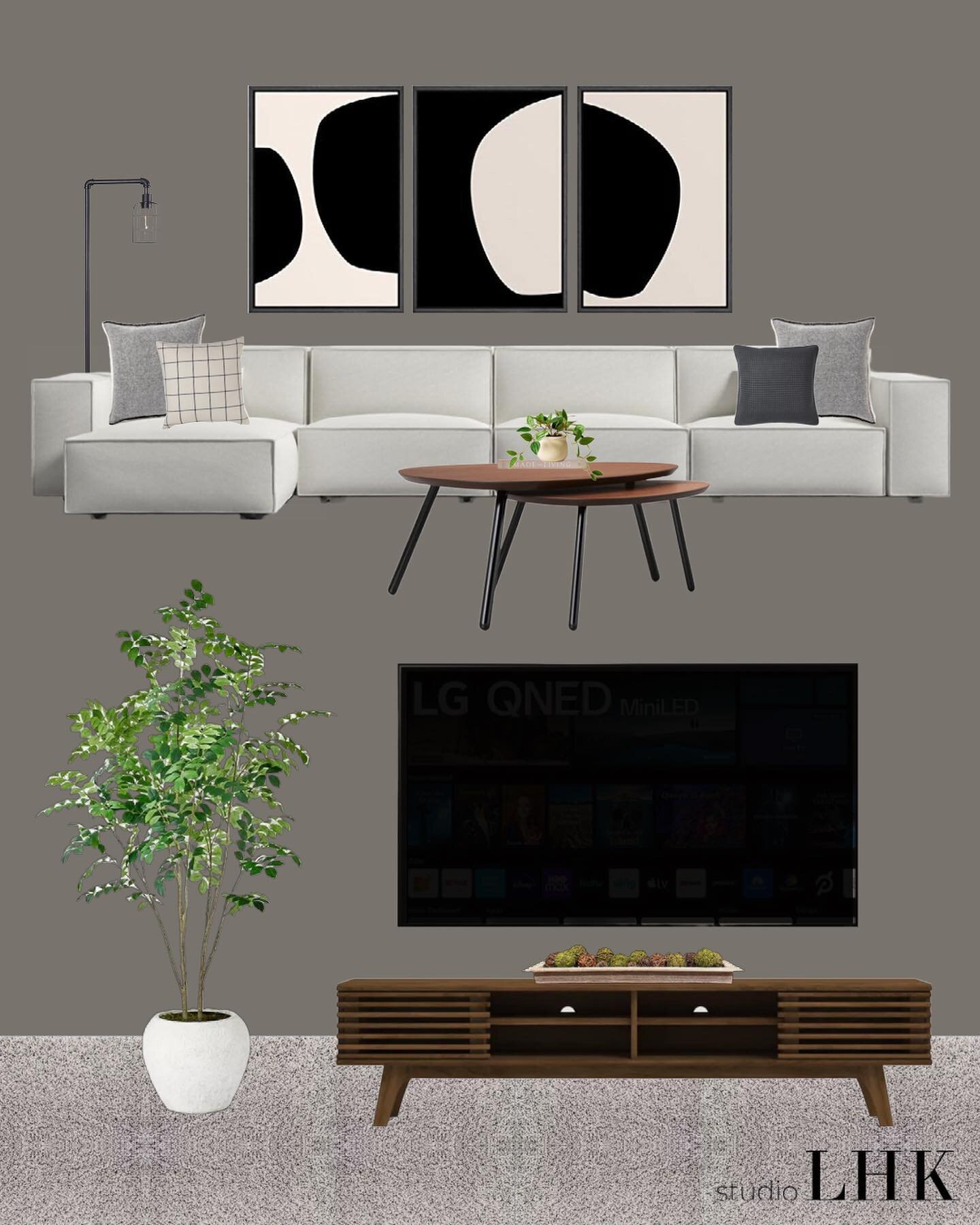 Sharing one of our latest projects - moody modern media room🎥
⠀⠀⠀⠀⠀⠀⠀ 
All the furniture was already there but just needed some finishing touches🪄 
Swipe to see how the design board turned to life!
⠀⠀⠀⠀⠀⠀⠀ 
Looking to refresh your space but don&rsq