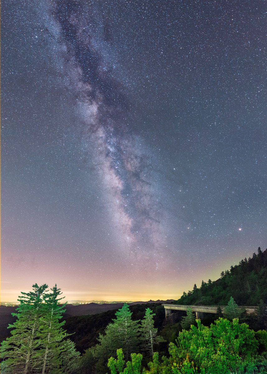 Milky Way over Linn Cove Viaduct