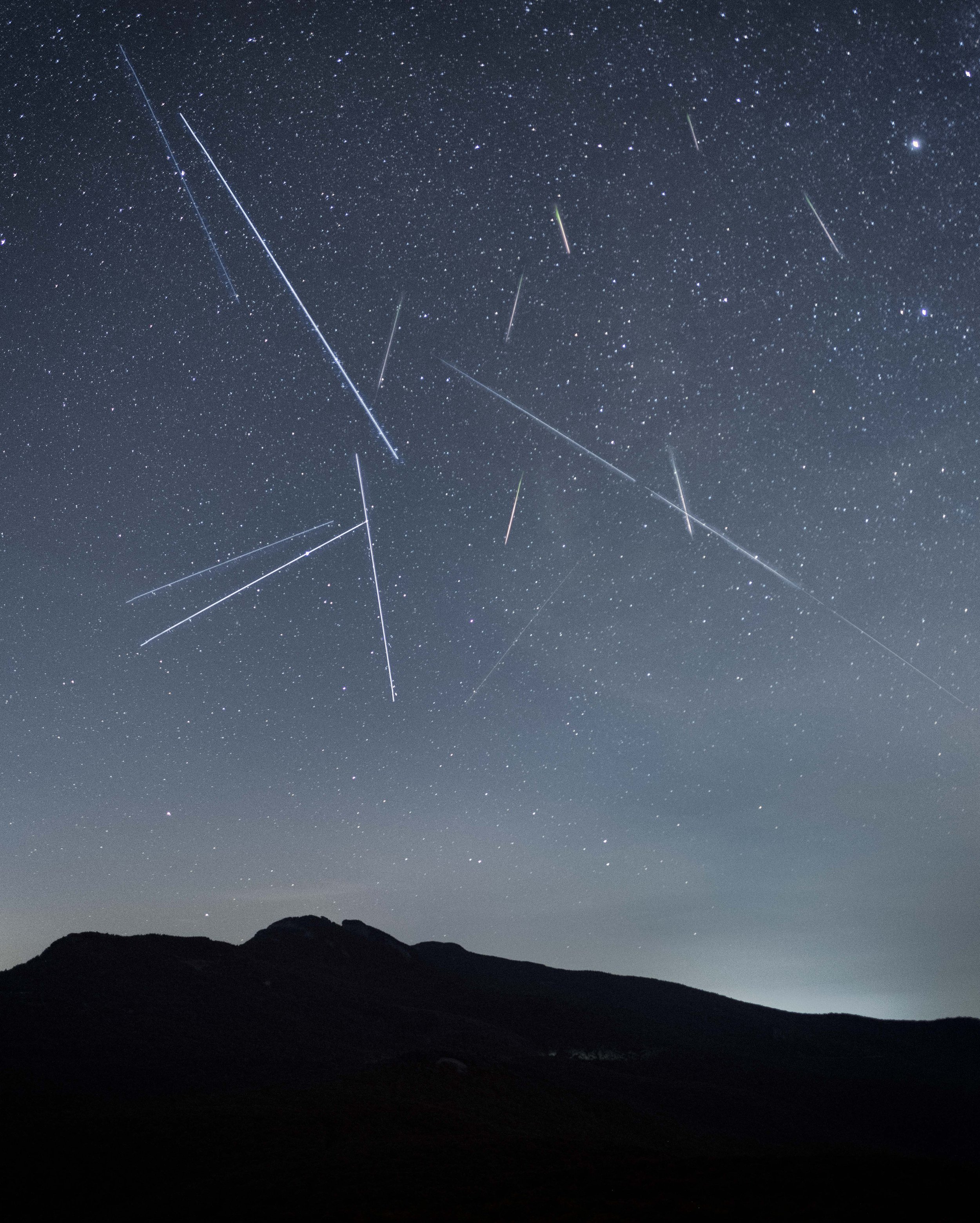 Perseids Meteor Shower over Grandfather