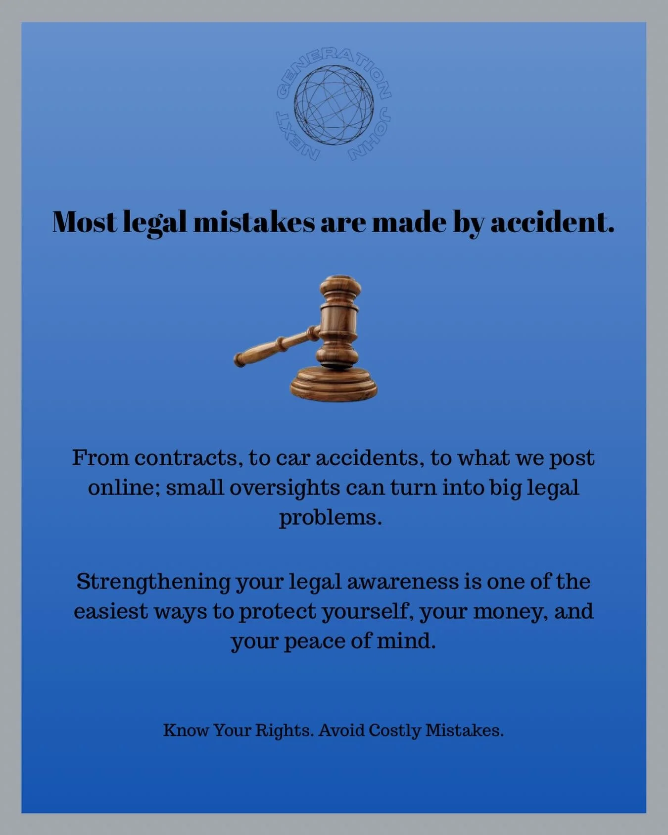 Tap into your rights. Empower your decisions. Stay protected.
#legalawareness #knowyourrights #lifeskills #everydaylaw #protectyourself