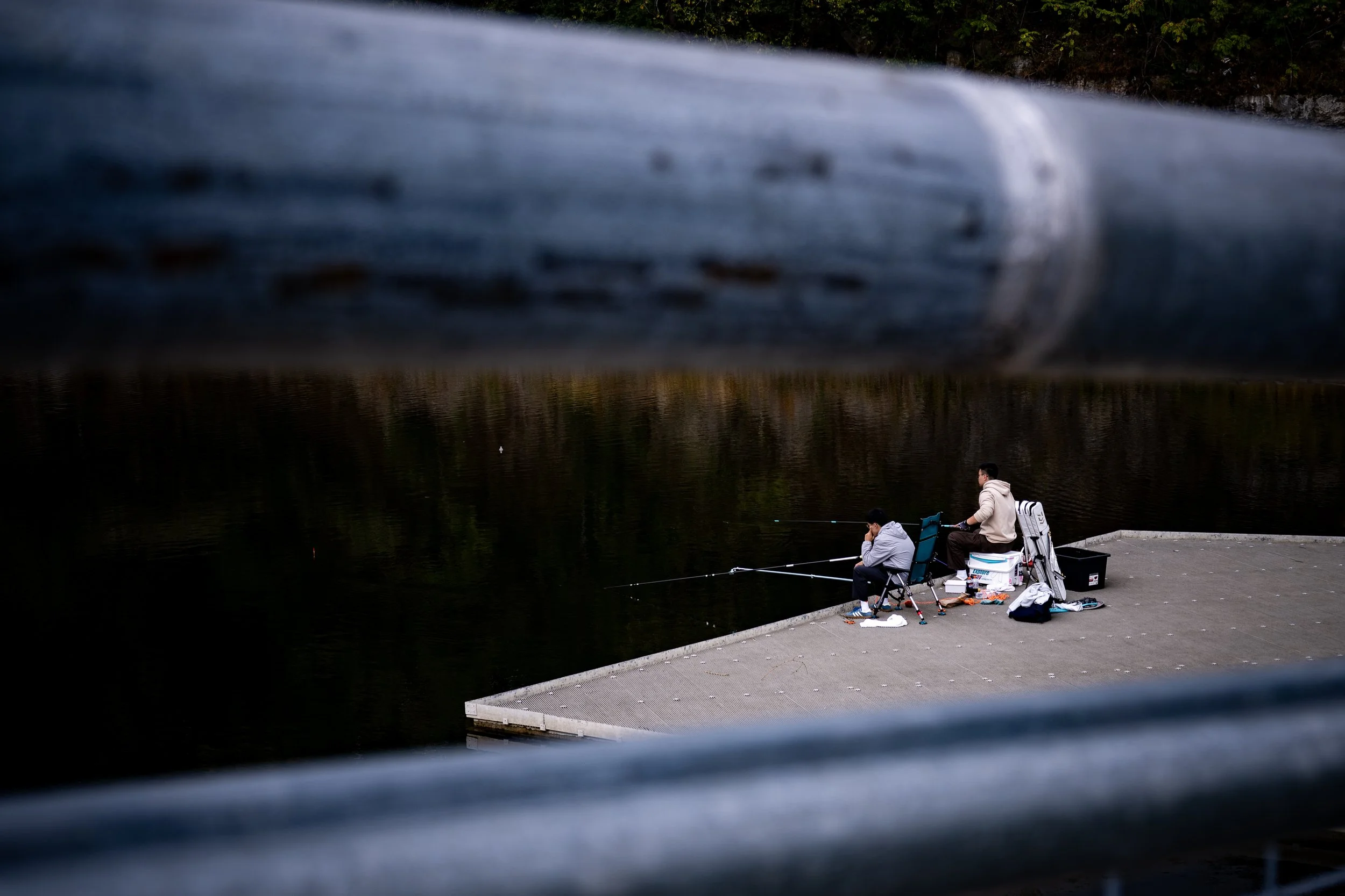 Fishermen in Palismano Park, Chicago. 2025.