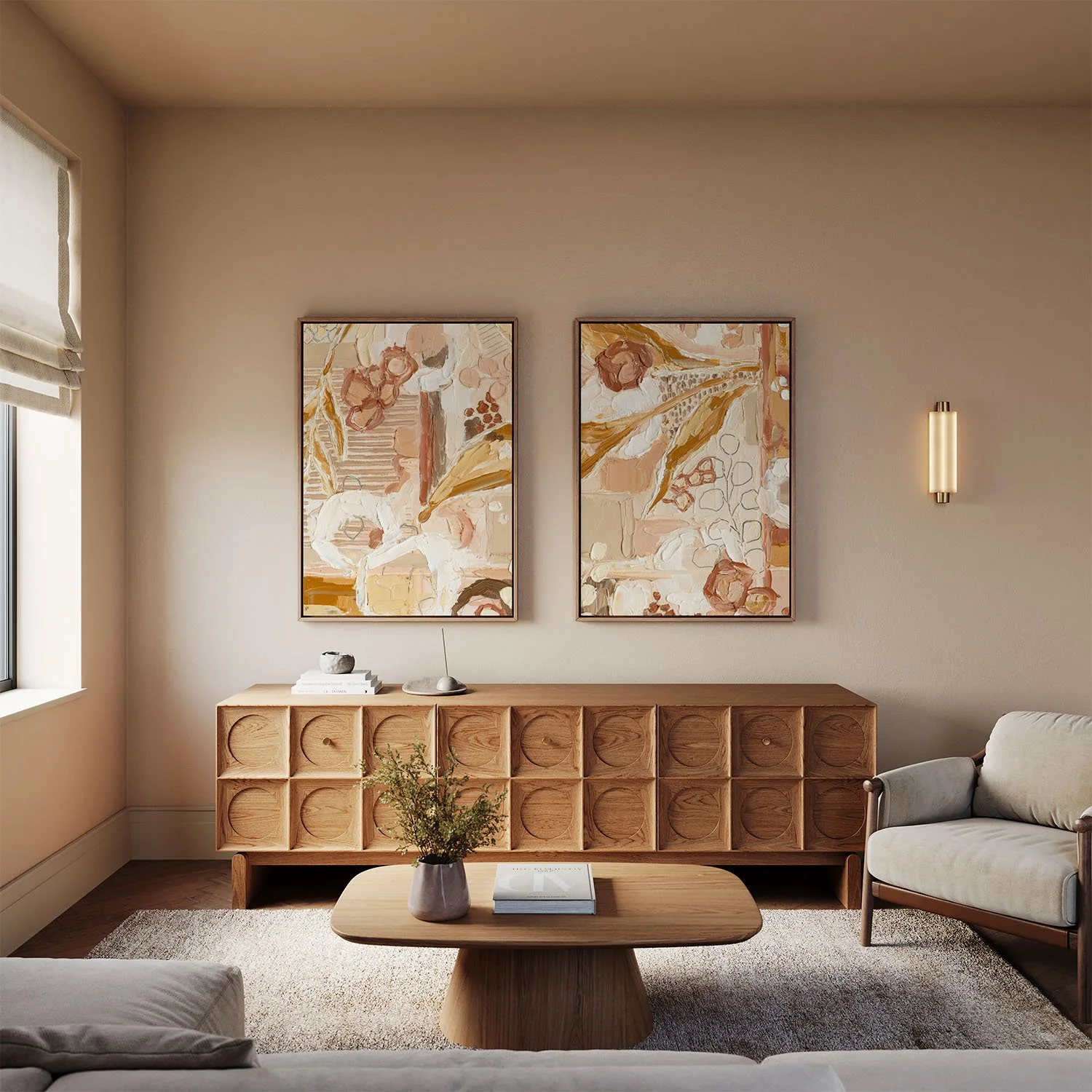peaches and cream framed canvas diptych.jpg