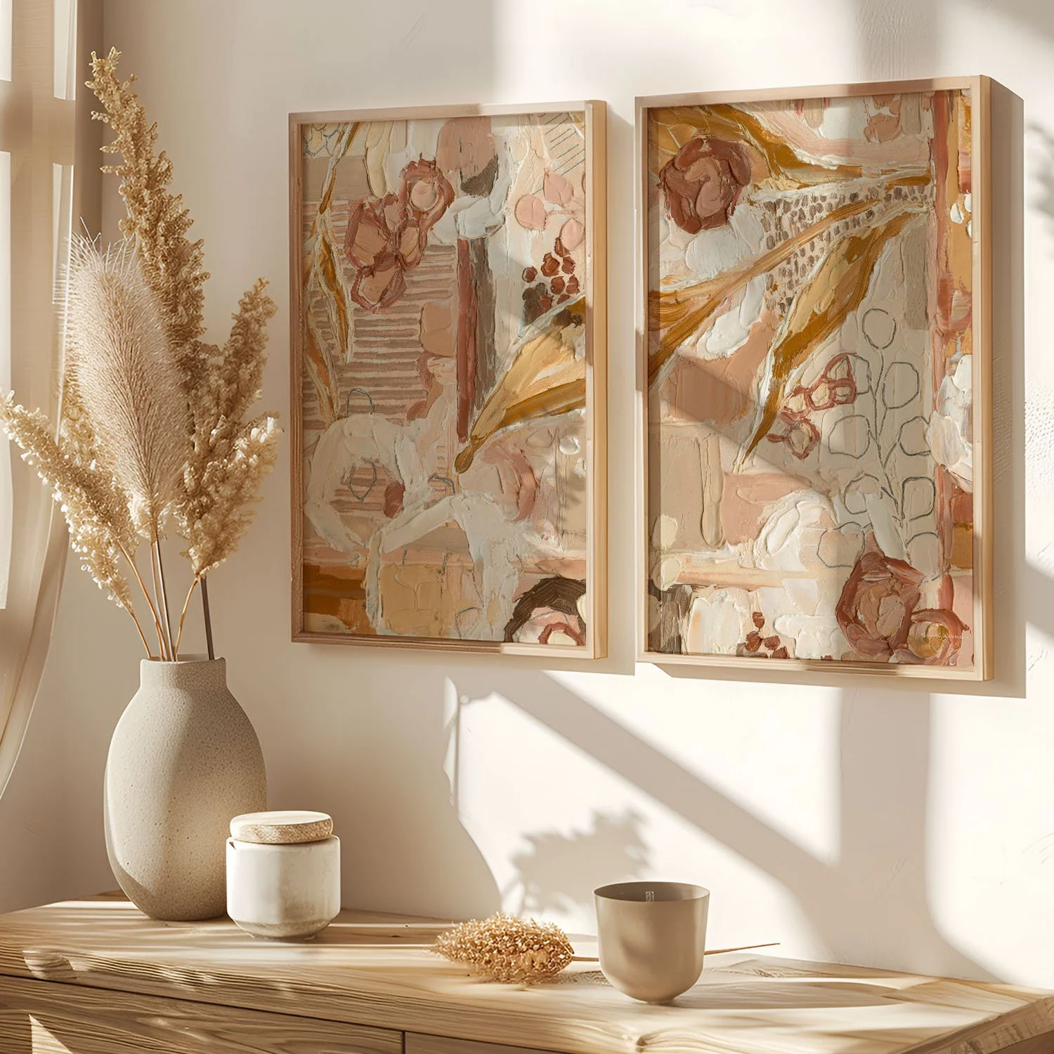 peaches and cream diptych small frame.jpg