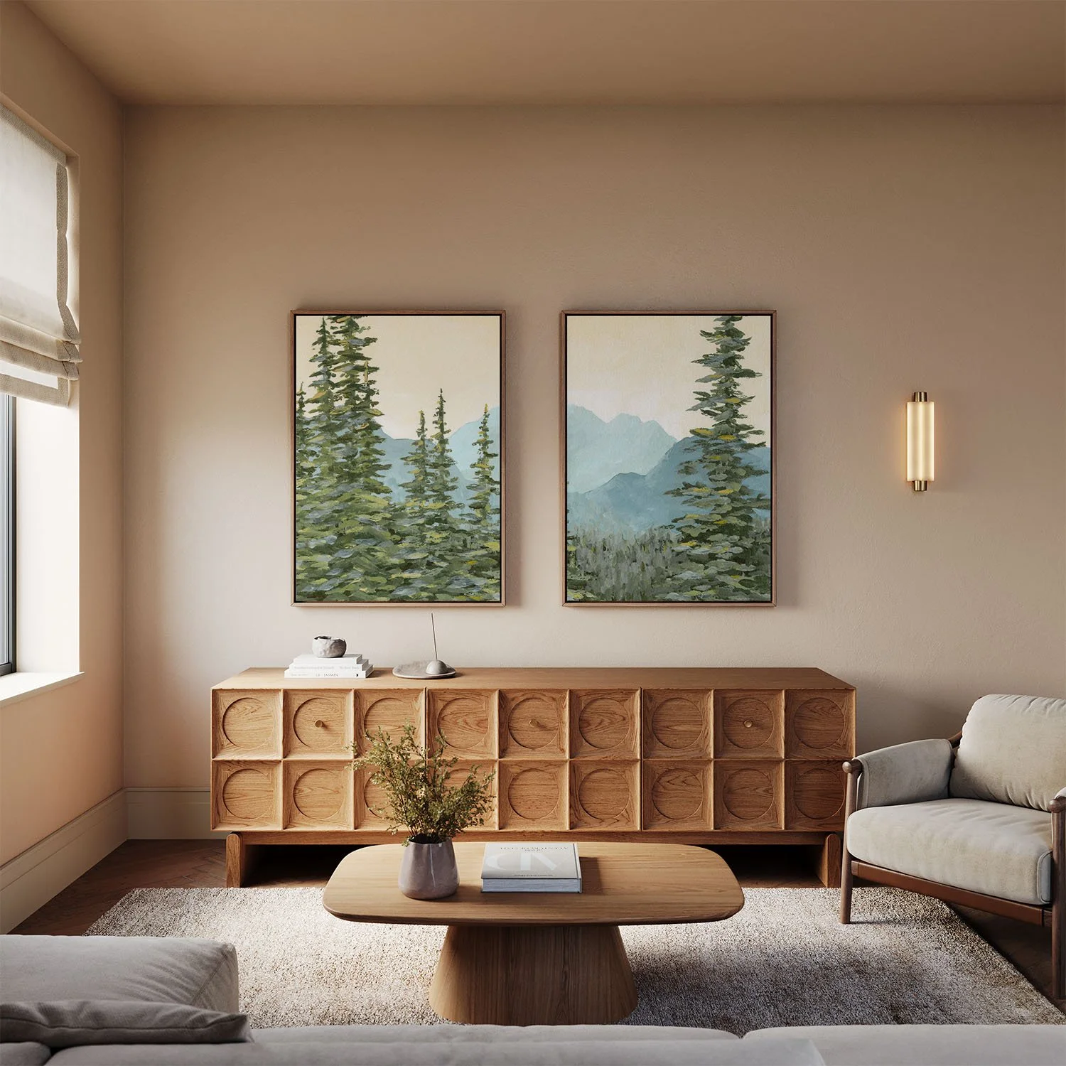 pokey trees framed canvas diptych.jpg