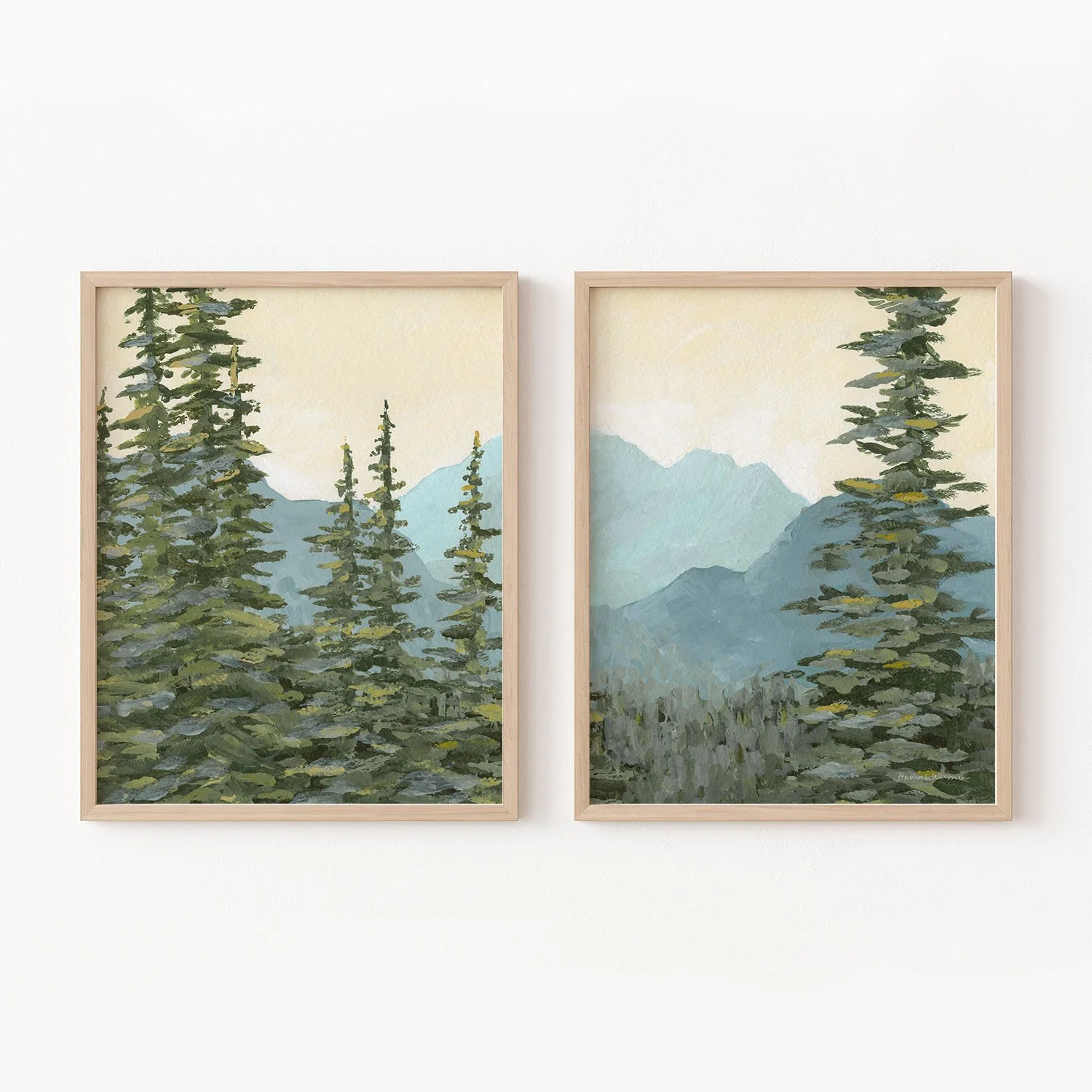 "Pokey Trees" Diptych