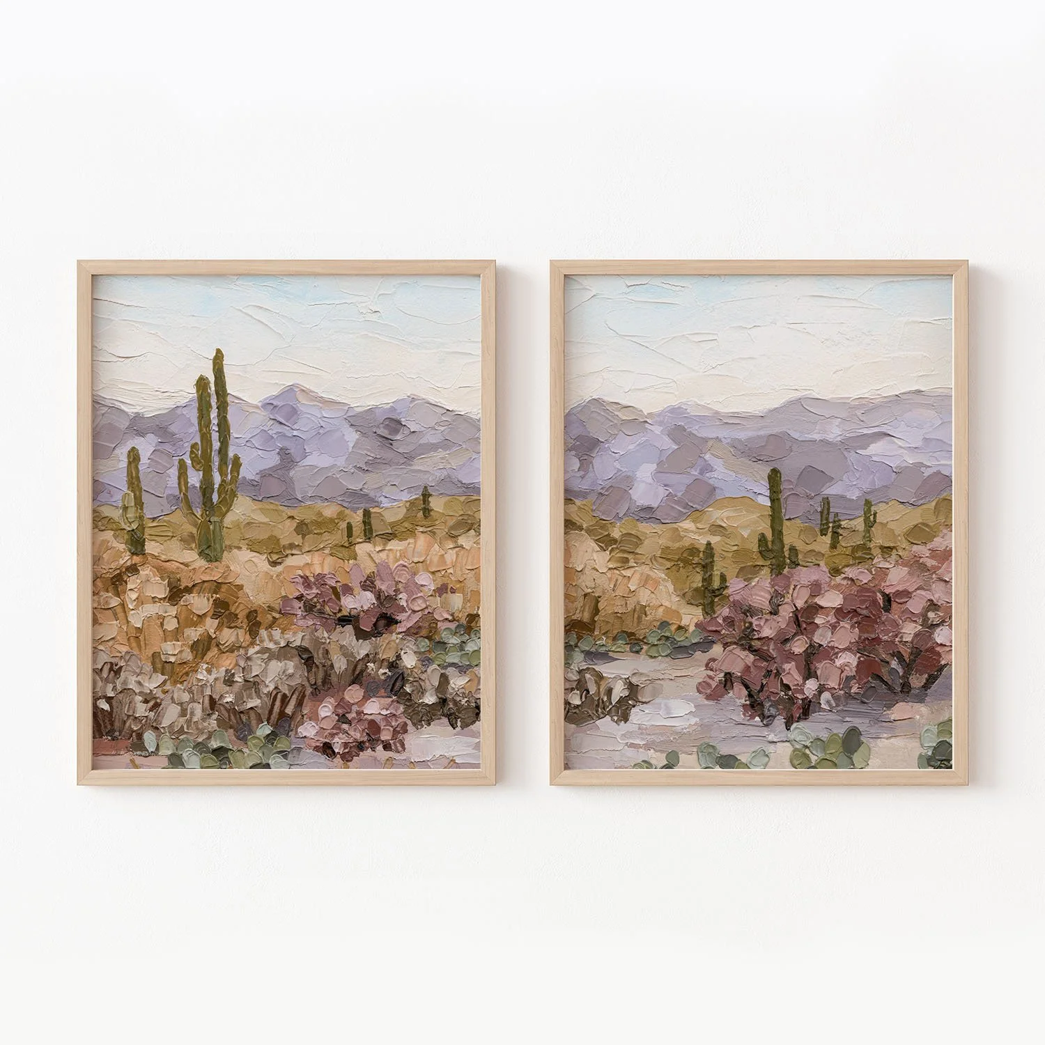 "Saguaro Sunrise" Diptych
