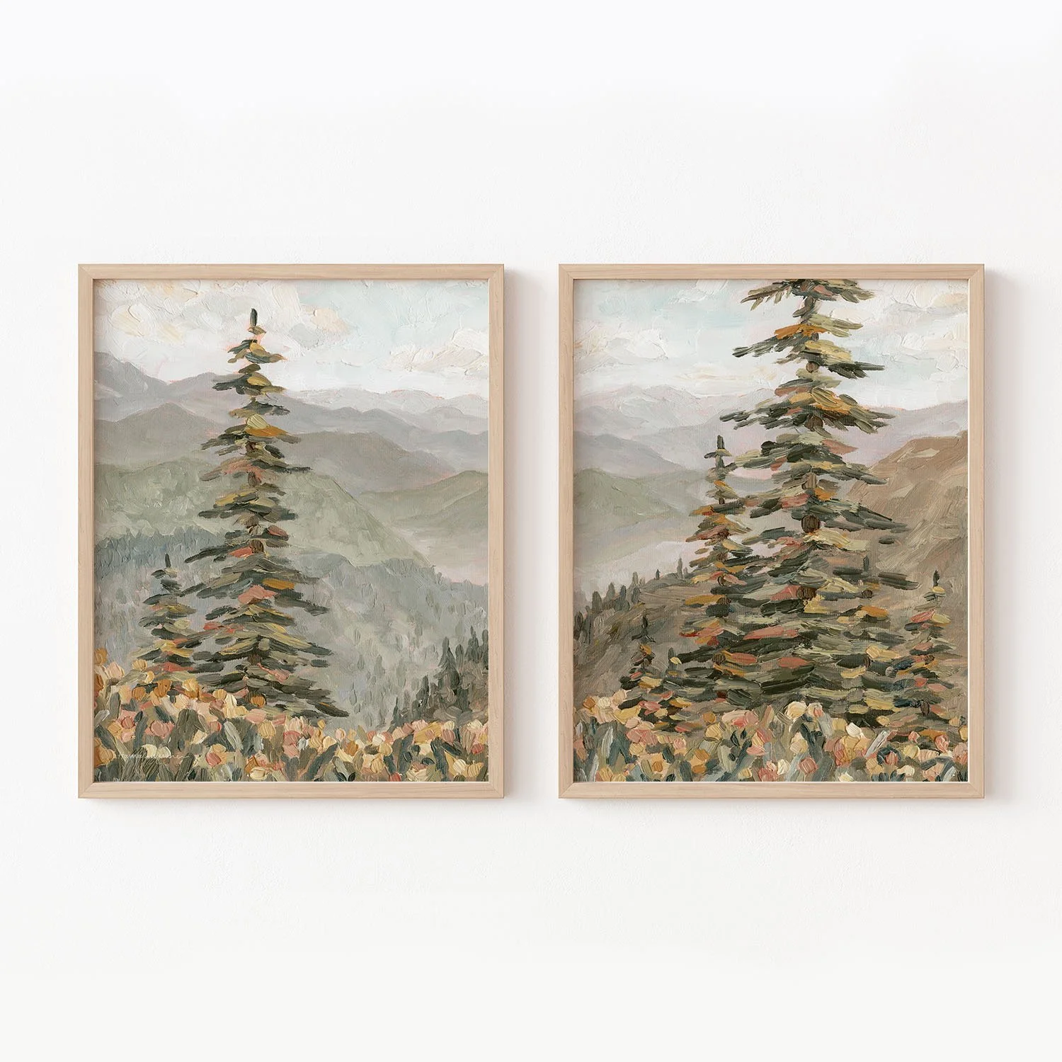 "Rainbow Ridge" Diptych