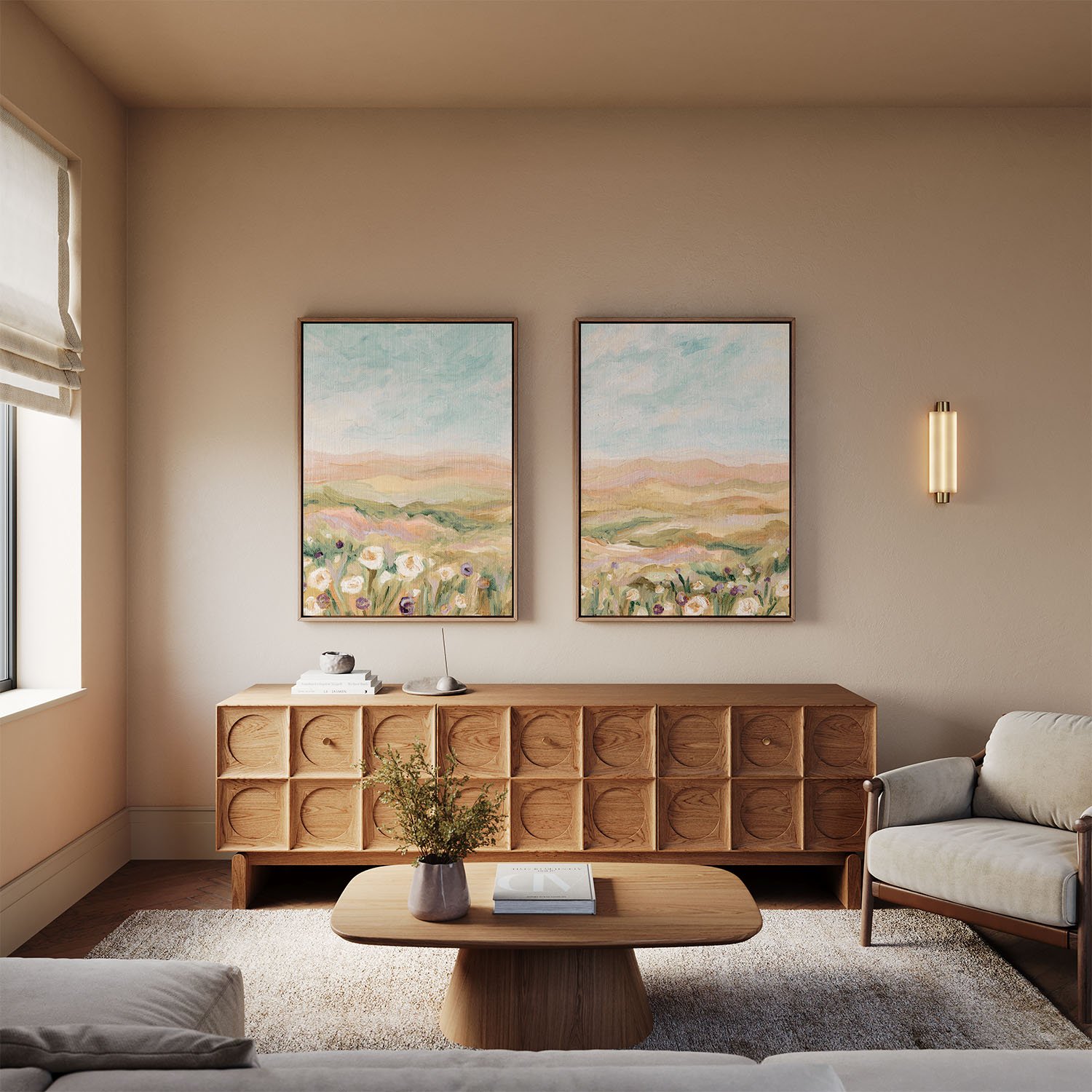 fields of blooms framed canvas diptych.jpg
