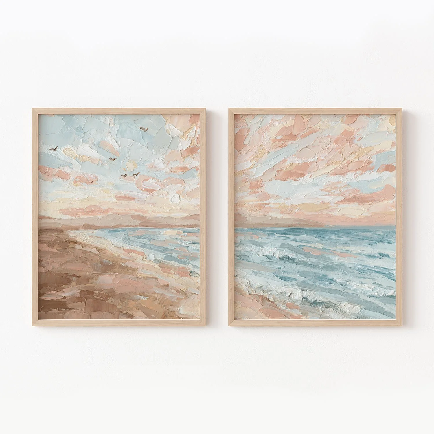 "Pastel Skies" Diptych