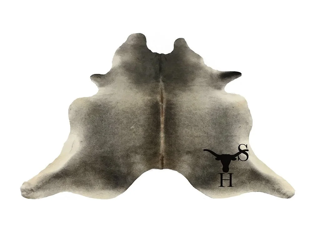 Grey Brazilian Cowhide Rug – Average 7x7 Feet, Contemporary Style, Unique Hide