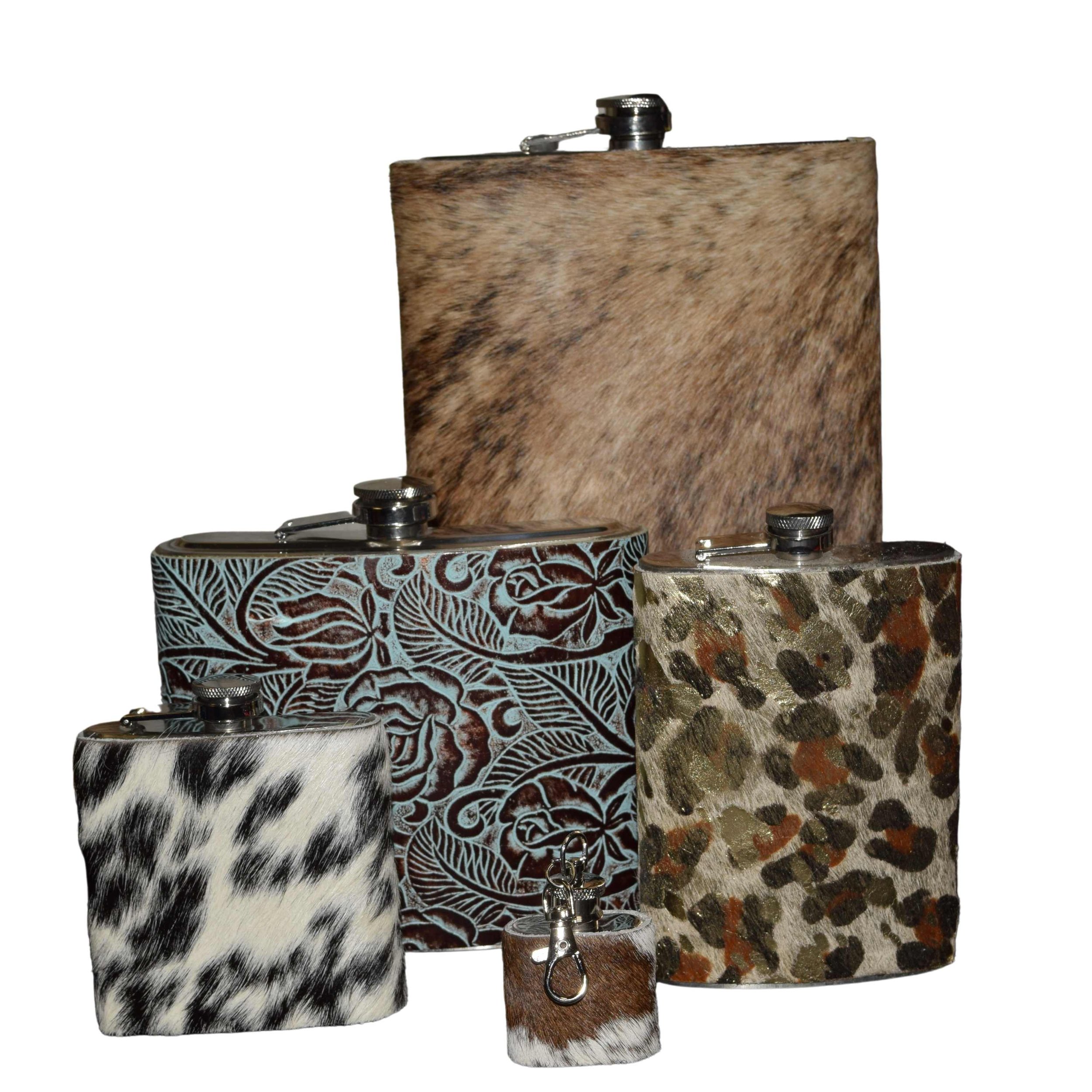 Cowhide and Leather Flask