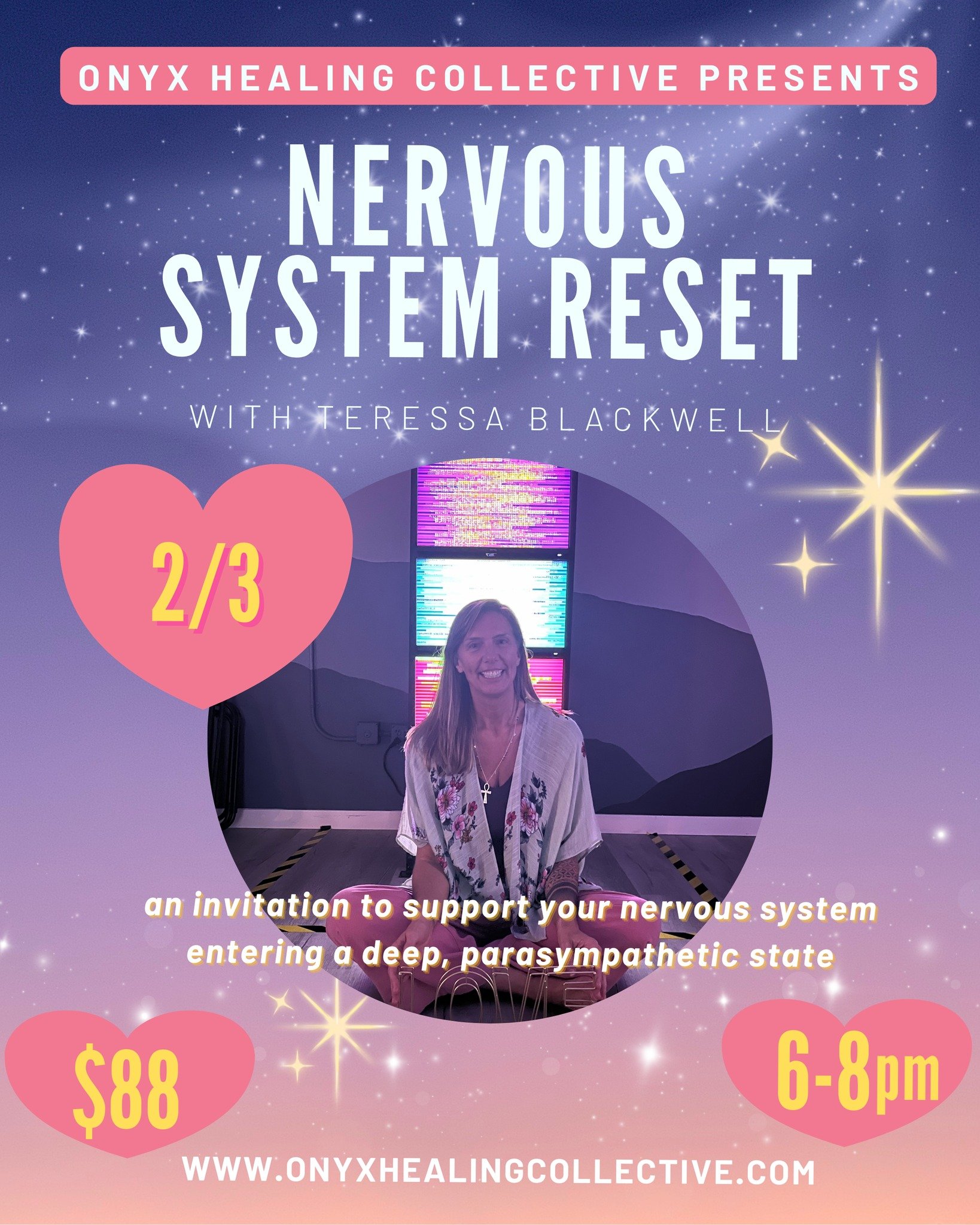 Join us for the nervous system reset this upcoming Tuesday, 2/3. Drop into a guided, deep parasympathetic state with a combination of gentle somatic poses while deeply resting within the EESystem at Onyx. We'll honor the cycles of winter with deep no