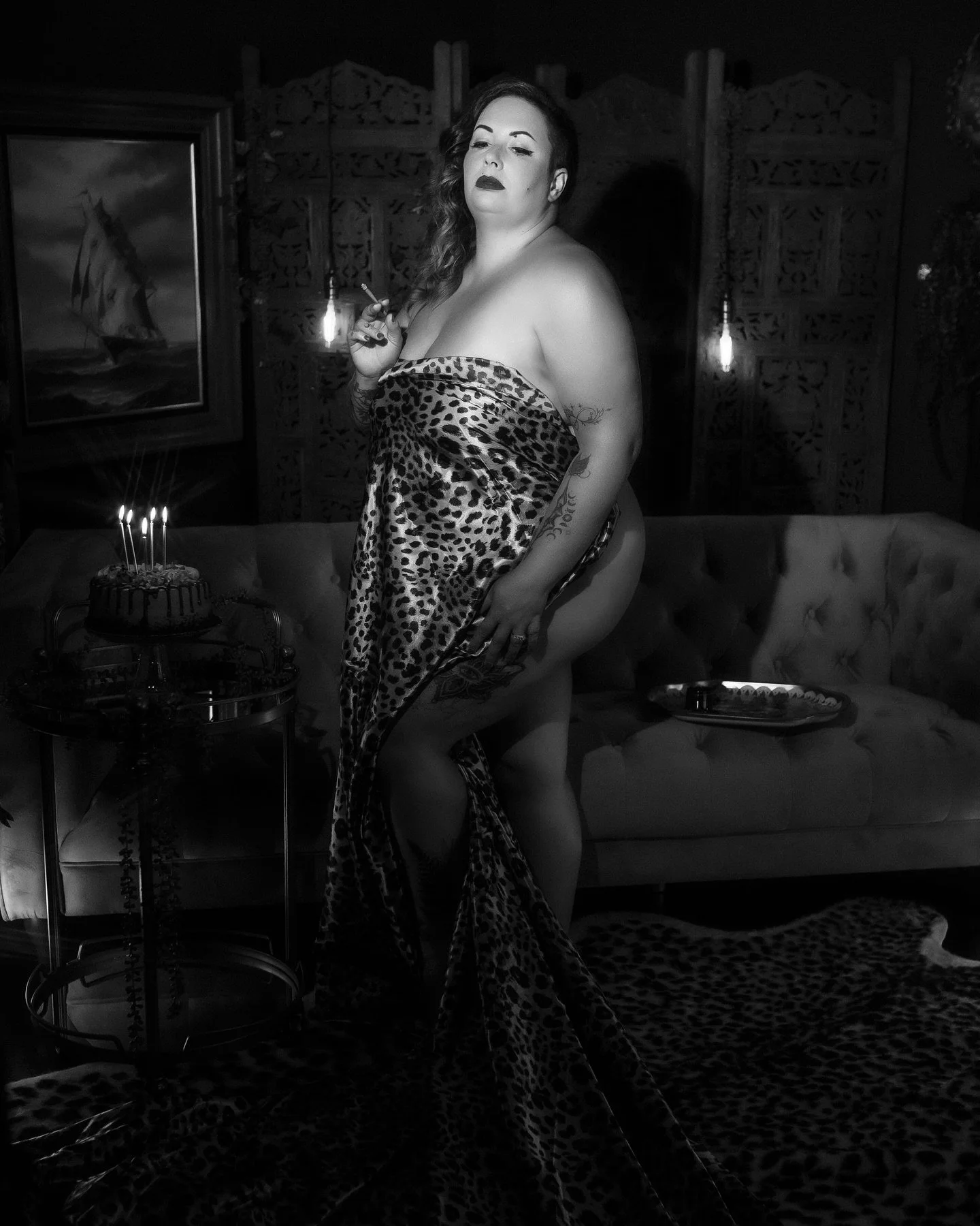 Obsessed.
With the way this image turned out. With the velvet, the shadows, the stillness and the fire all wrapped in one frame.

This was such a joy to create start to finish. She showed up ready. No holding back. No fear. Just power, presence, and 