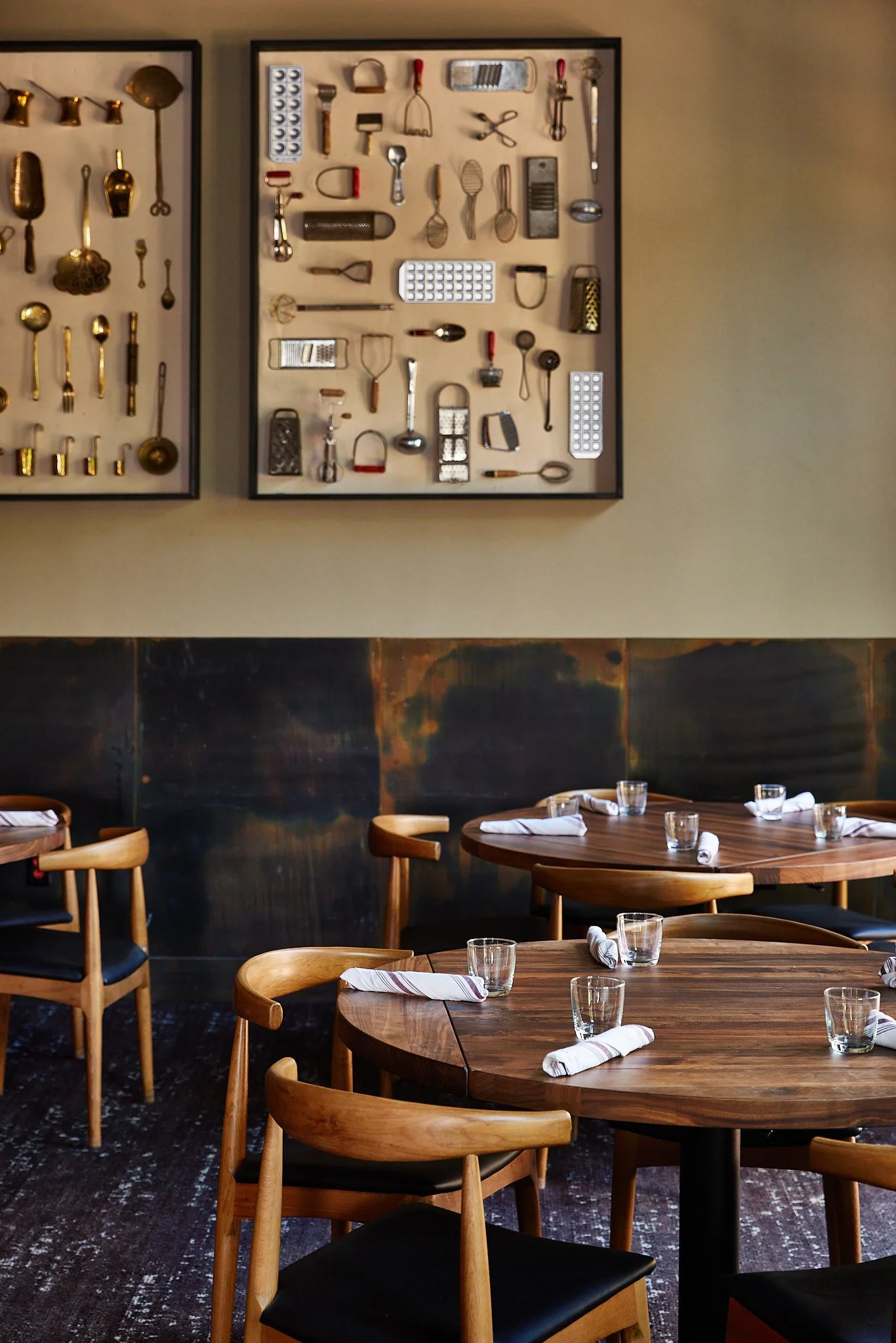 table set for service in the private dining room