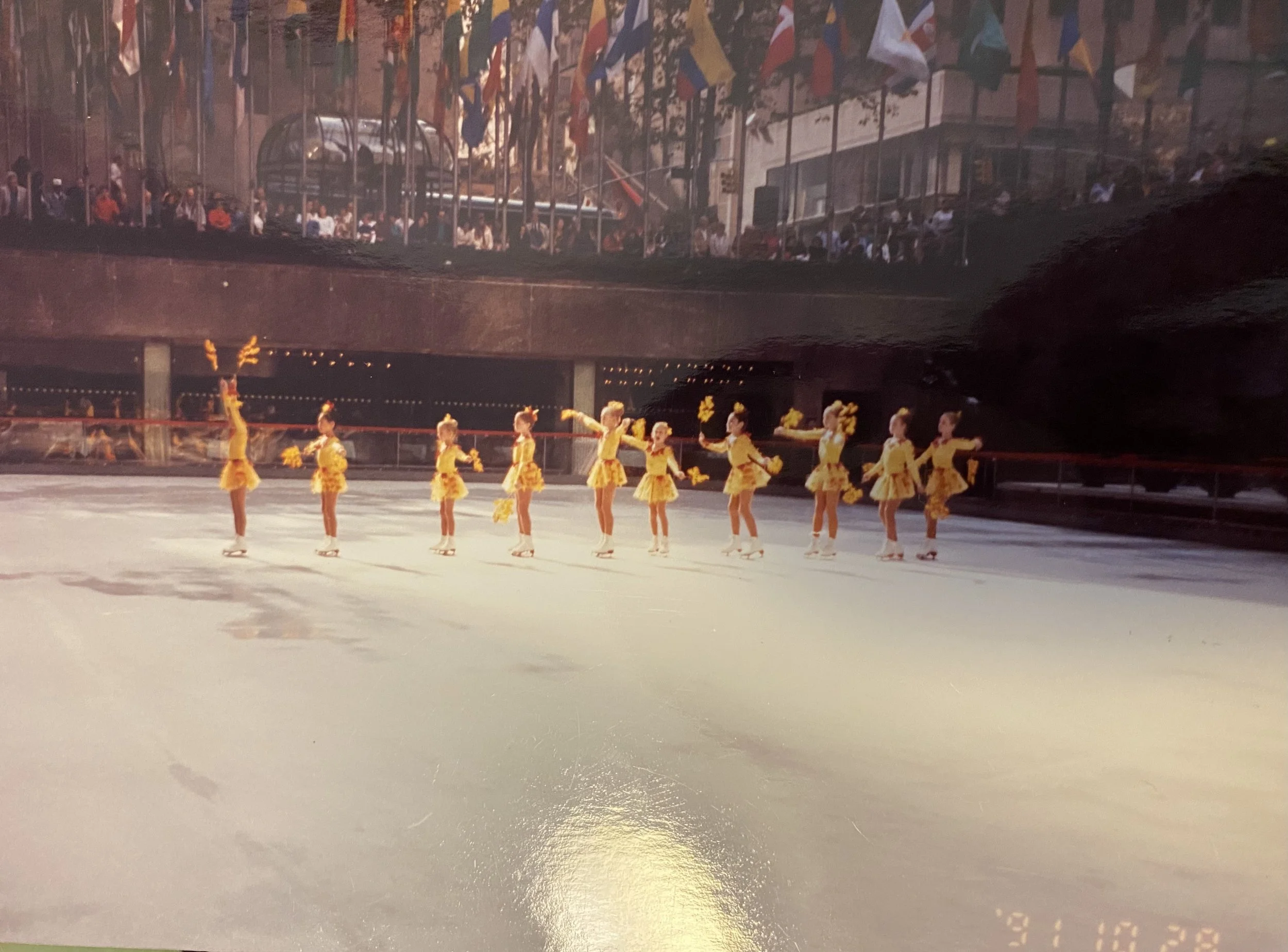 Young Roller Boogie performing on ice at Rockefeller Center