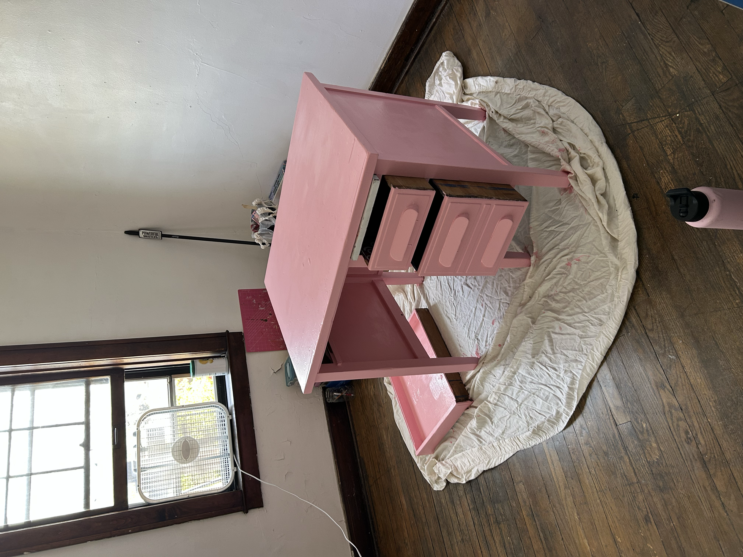 the day I painted my desk pink at my new studio
