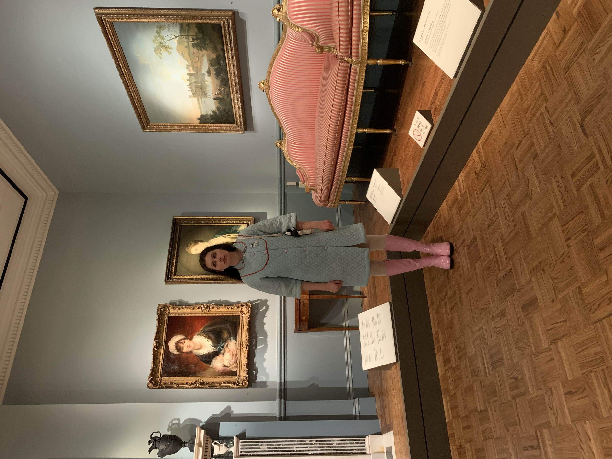 my favorite blue room in the DIA, with my favorite pink striped couch