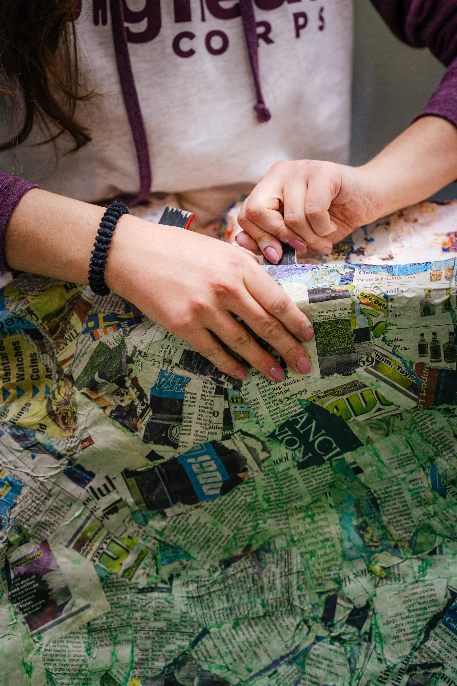 the 2025 paper mache Big Head in the plaster mold