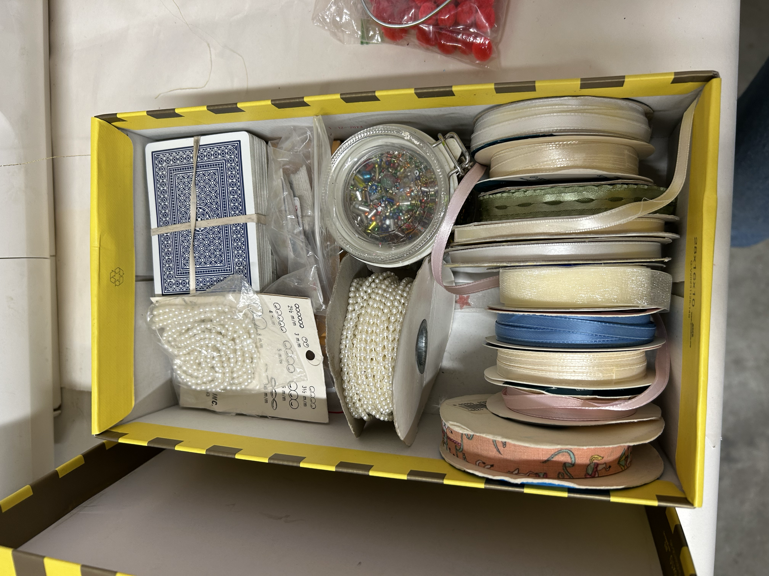 art supplies, perfectly tucked in