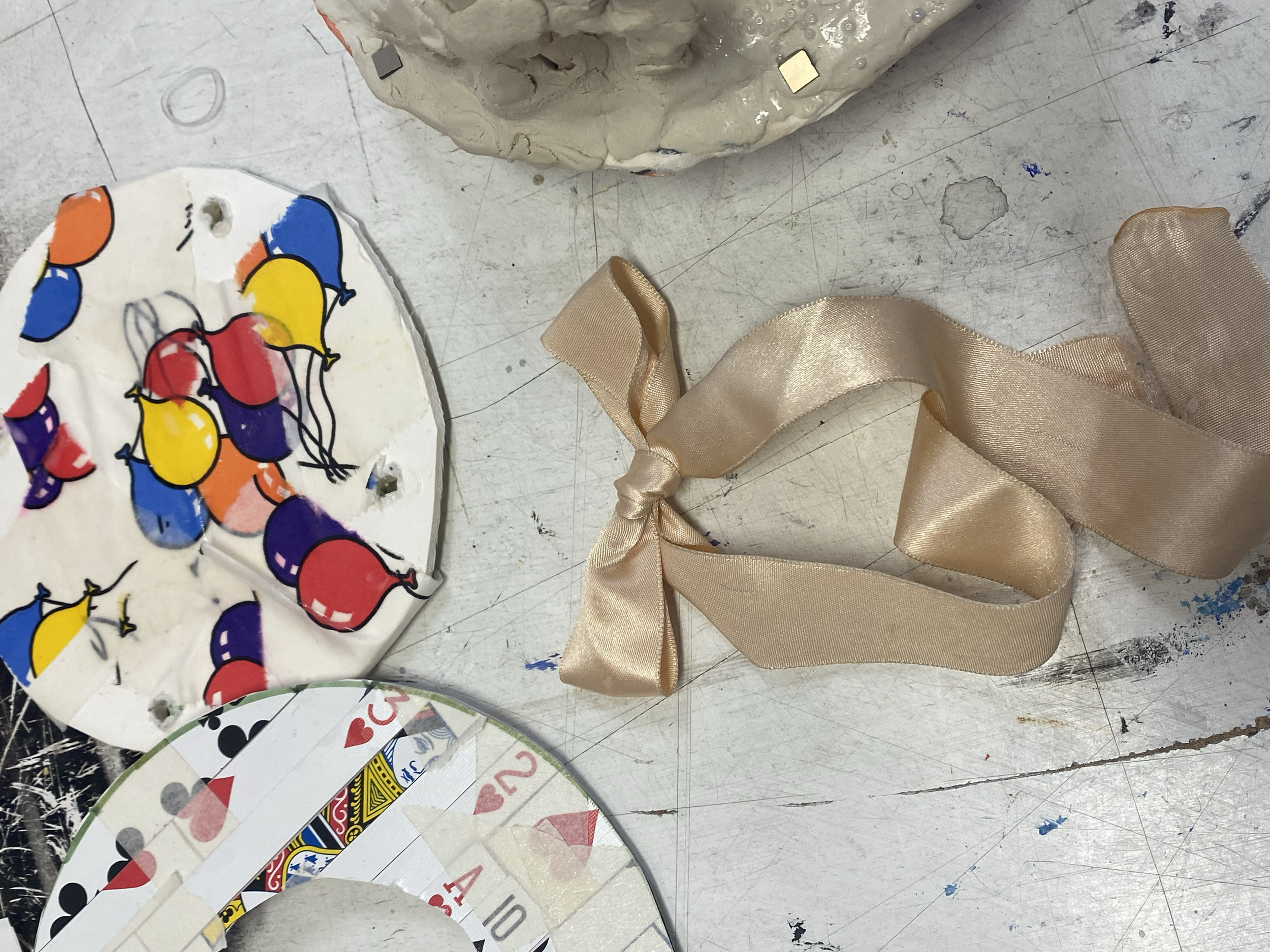 a ribbon from my old pair of ballet shoes