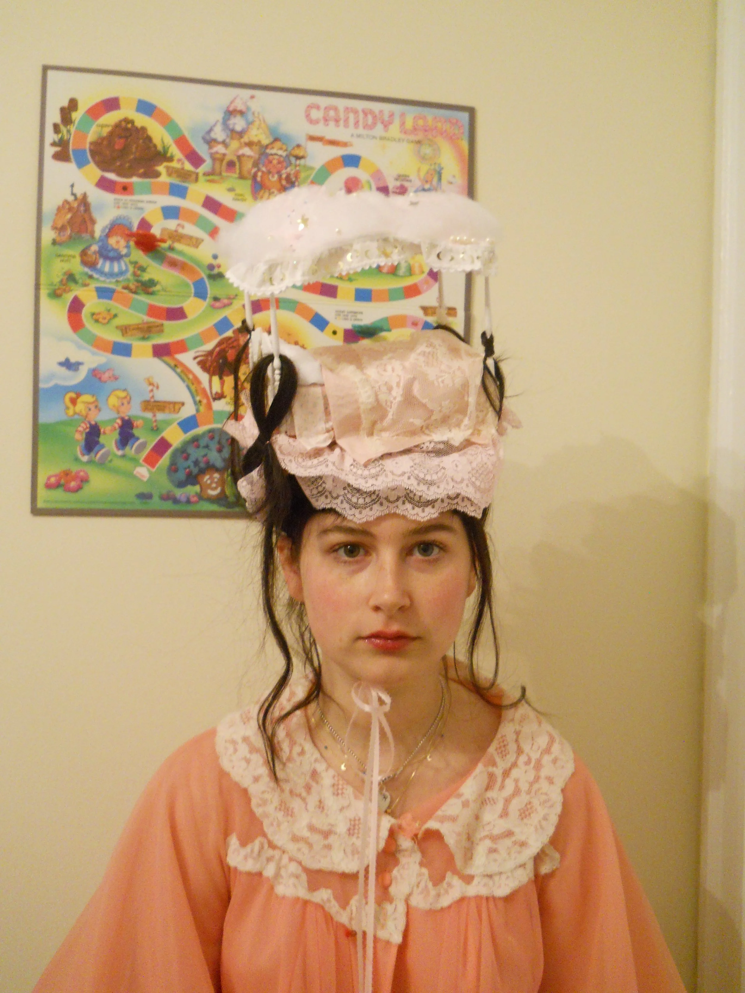 when I decided to make a 1970s dollhouse bed into a hat