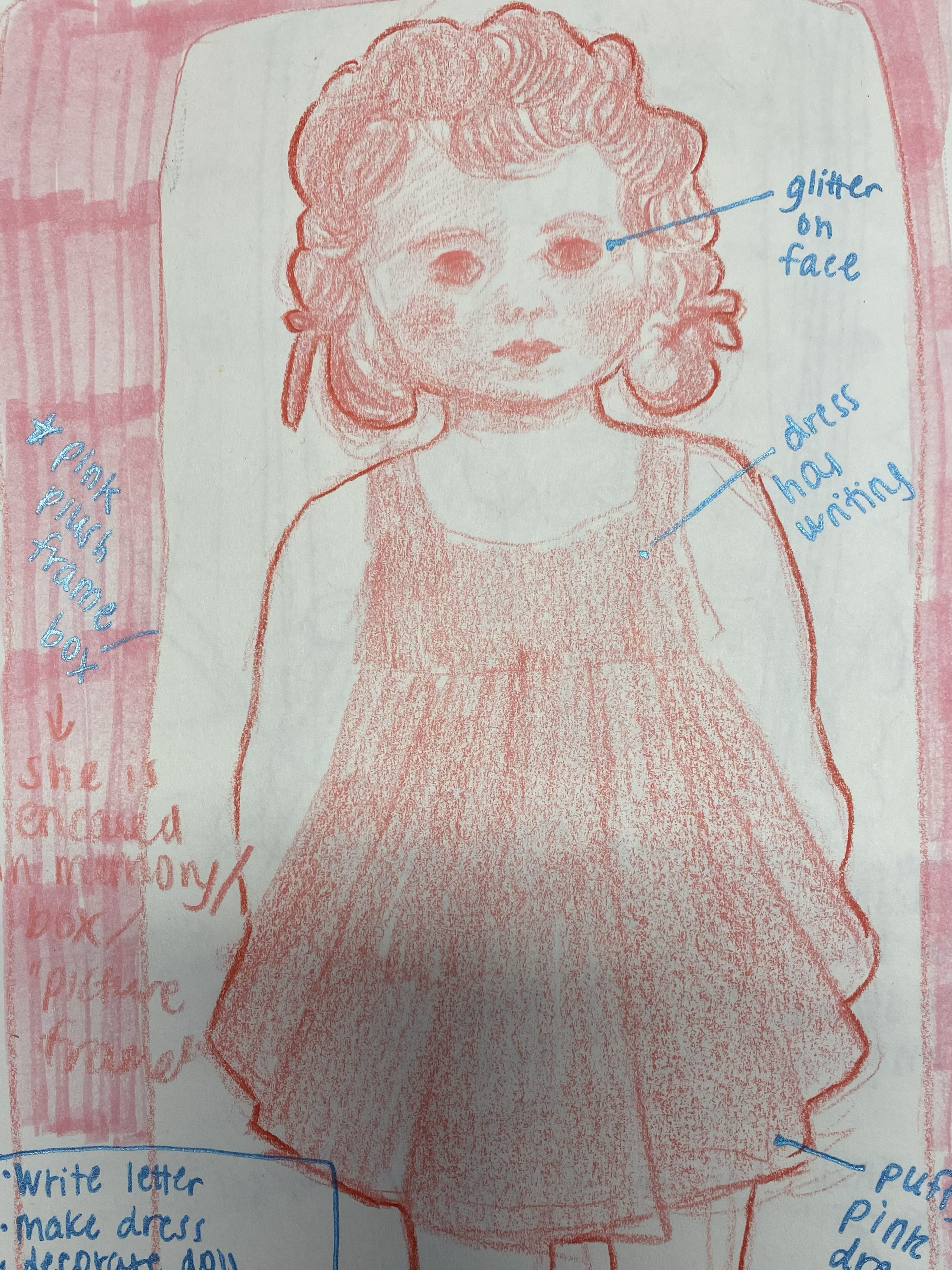 initial sketch plan for "To my dolls, I'm sorry"