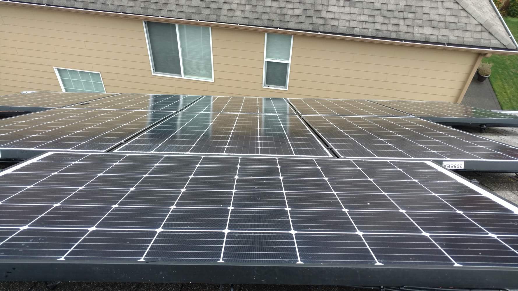 We installed 38 Itek 305 watt panels on this home facing East, South, and West. It produced 49 KWH on a single clear day in February alone. Consider the average home uses 30 KWH per day. We also installed a critical loads panel and an LG Chem Resu Li