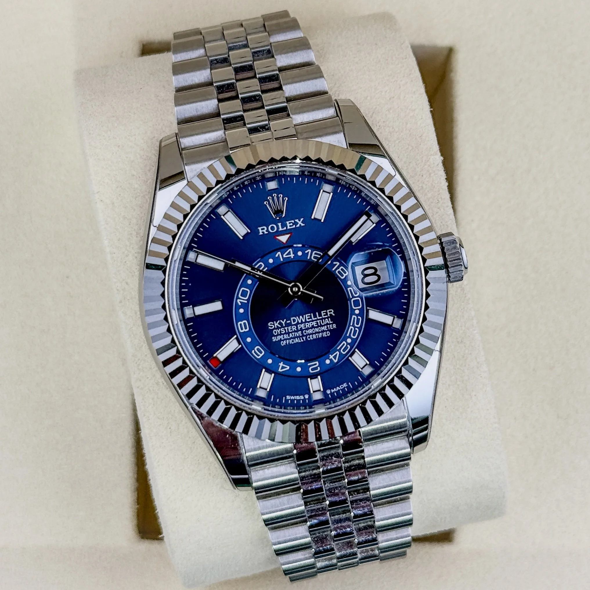Rolex Sky-Dweller Blue Dial Jubilee Stainless Steel 42mm 336934