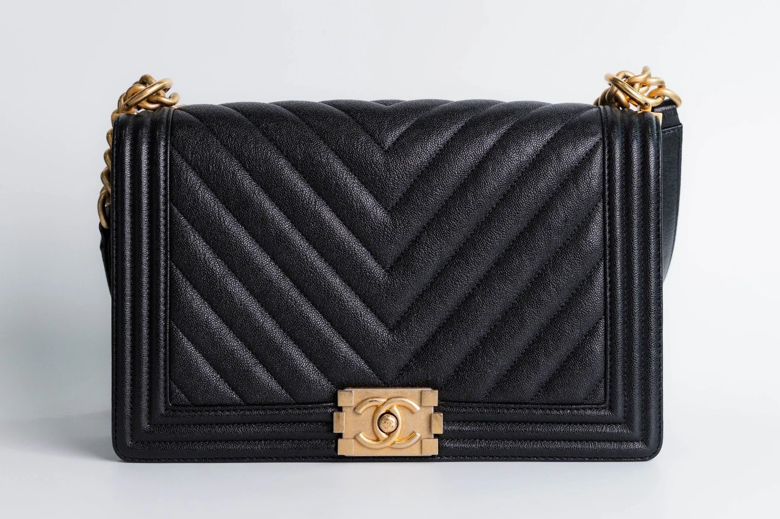 Chanel Boy Flap Bag Medium Quilted Gold Hardware
