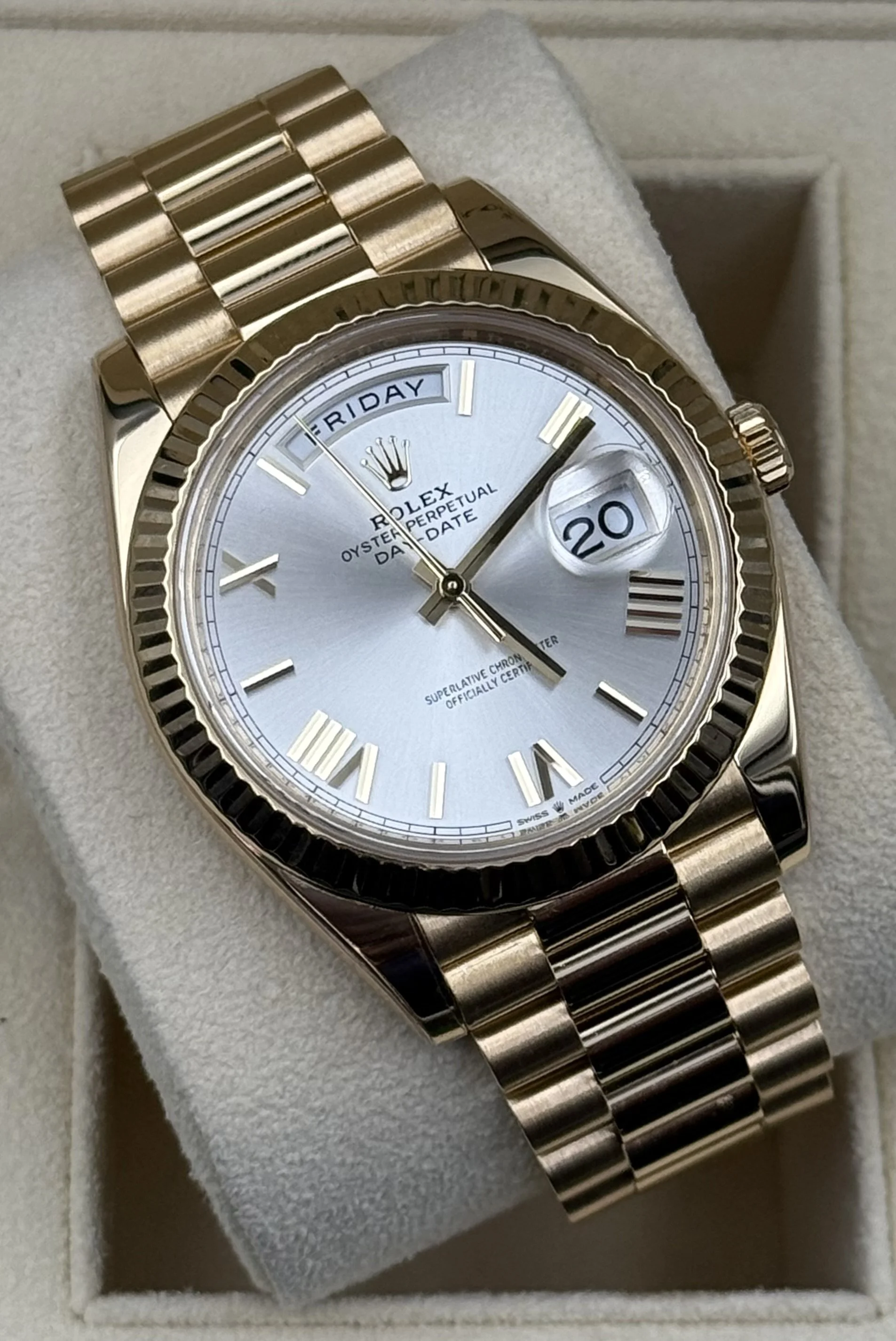 Rolex President 228238 Silver Roman
