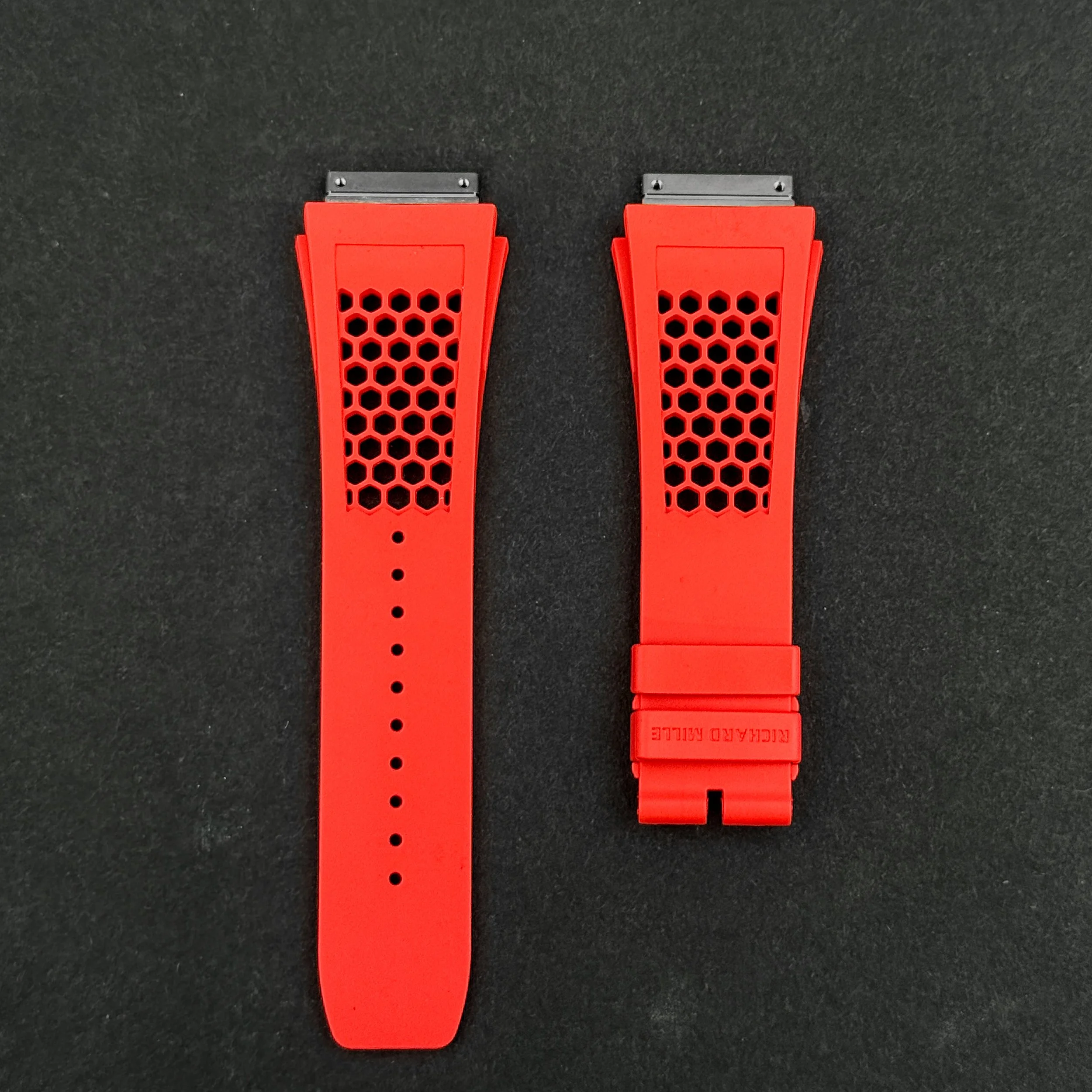 Richard Mille RM 35 Red Vented Honeycomb Rubber Strap — Rafael Nadal Series