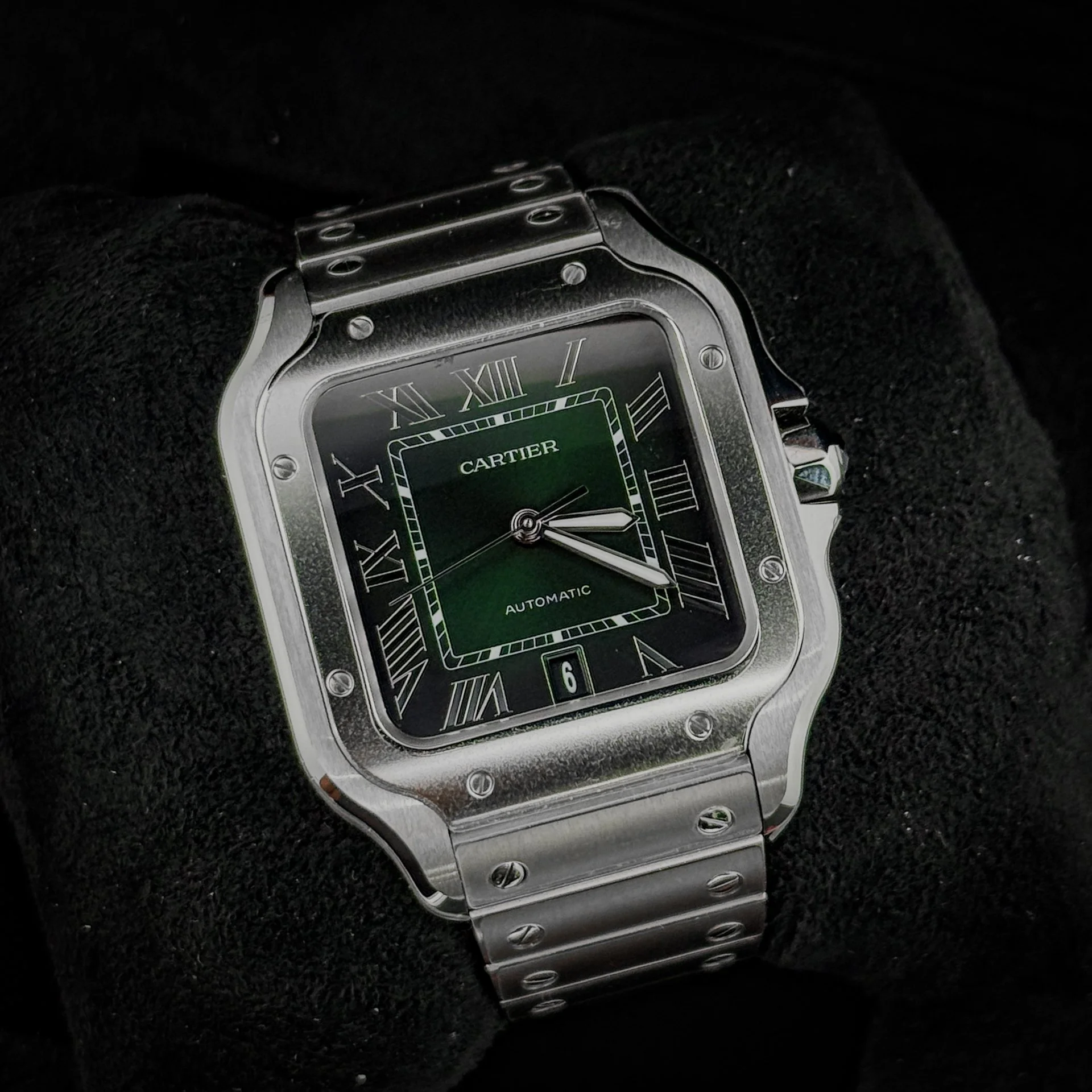 Cartier Santos de Cartier Large Green Dial Steel WSSA0062