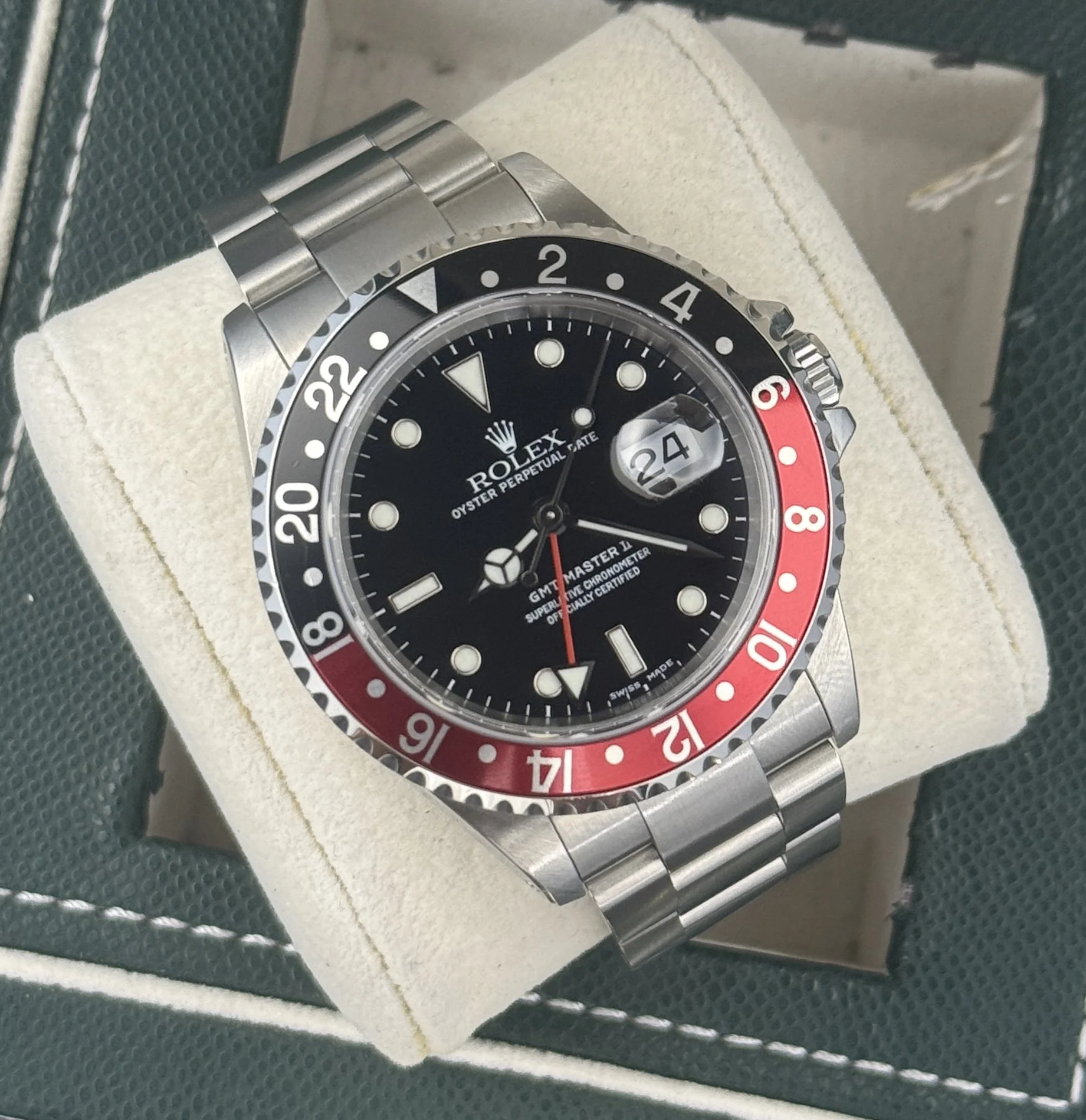 Rolex CPO GMT-Master II 16710 Coke Bezel 40mm Steel Black Dial Men’s Watch