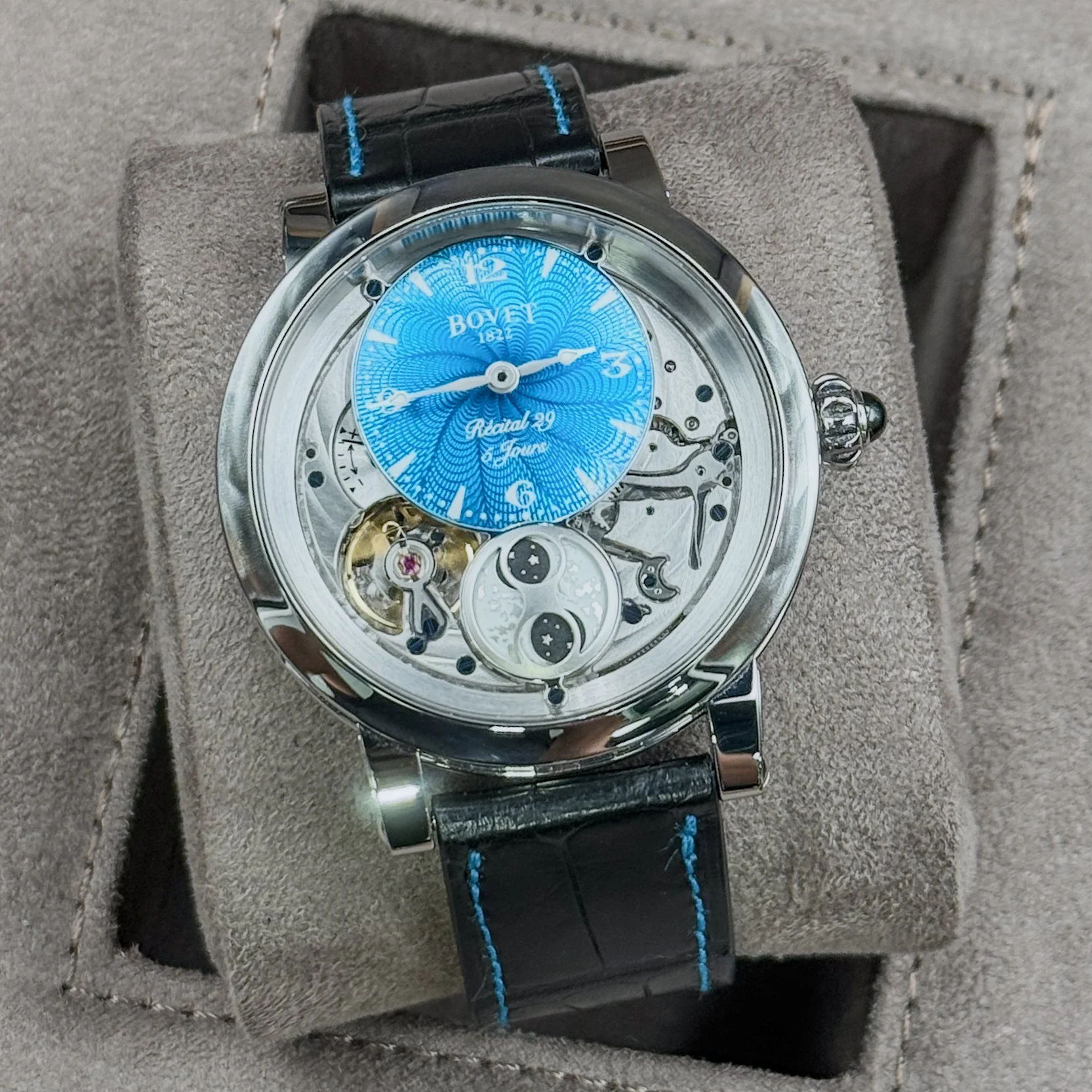 Bovet Recital 29 Turquoise Dial Moonphase Steel 42mm R290004