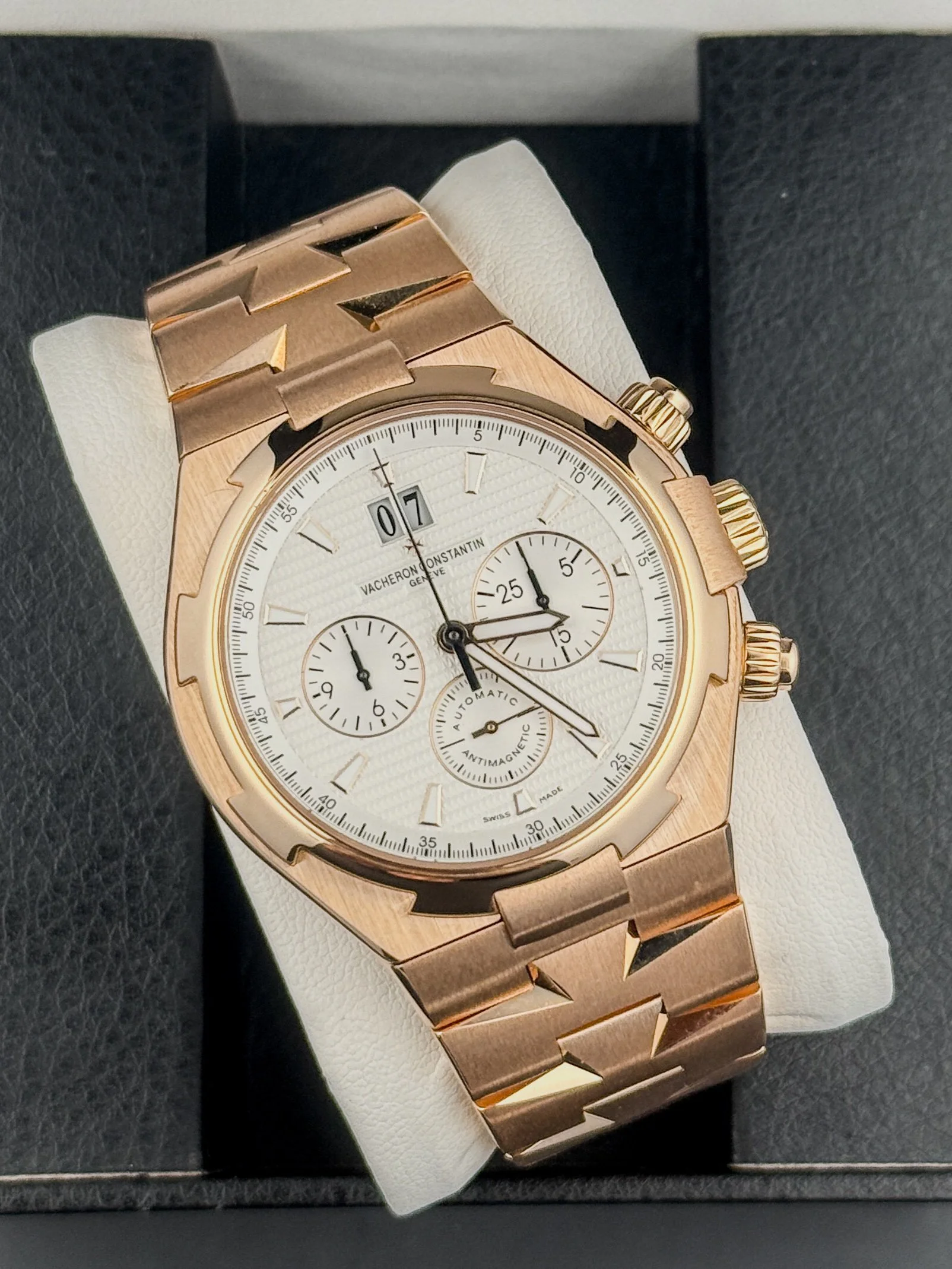 Vacheron Constantin Overseas Chronograph Rose Gold Silver Dial 42.5MM 49150